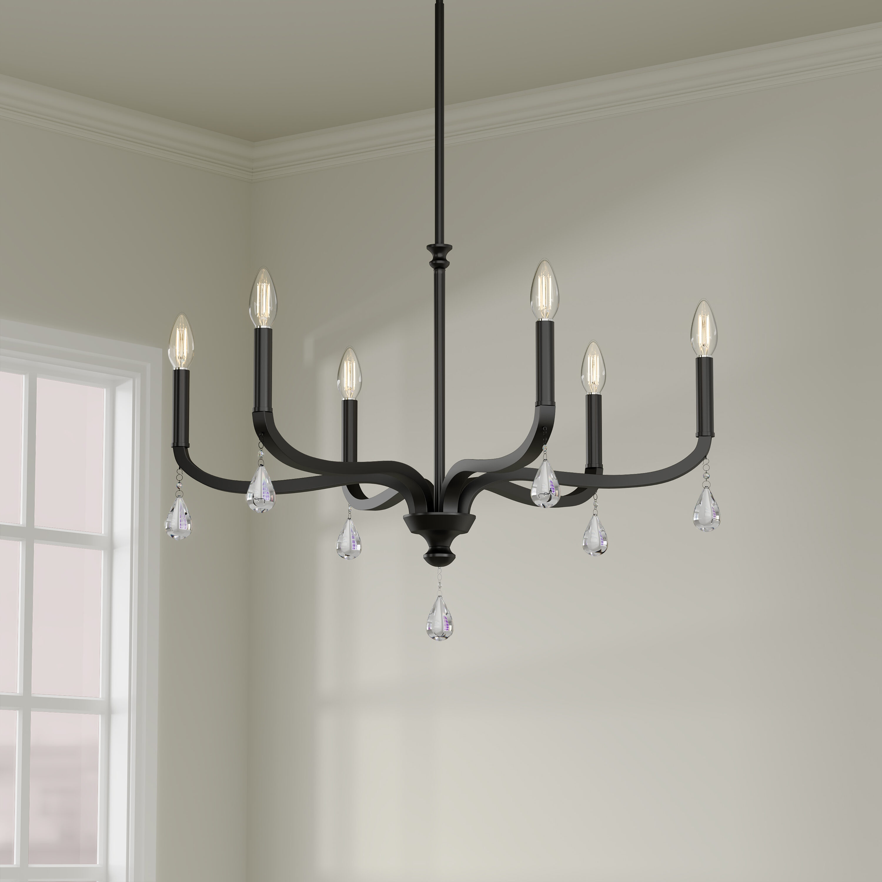 Millennium Lighting Viremont 6 -Light Matte Black Metal Chandelier