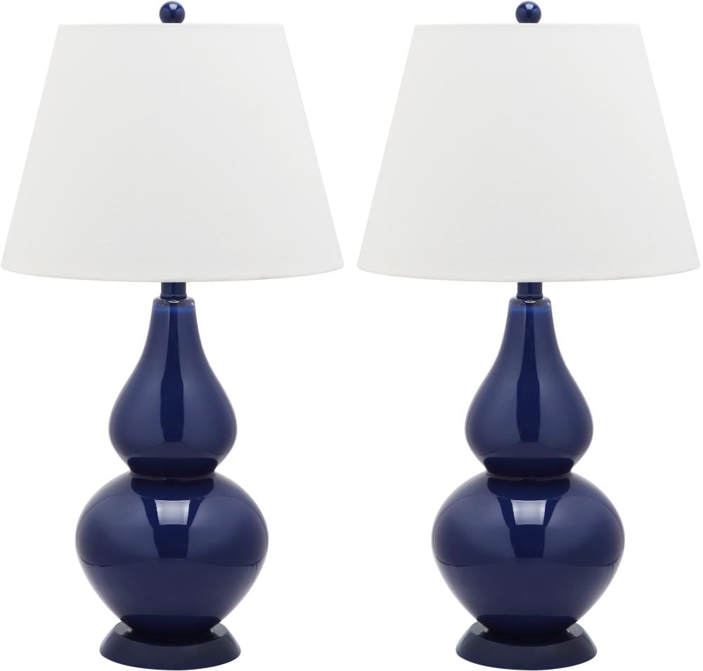 Safavieh LIT4088B-SET2 Cybil Modern/contemporary Medium base (E-26) Lamp Set with Off-white Shades
