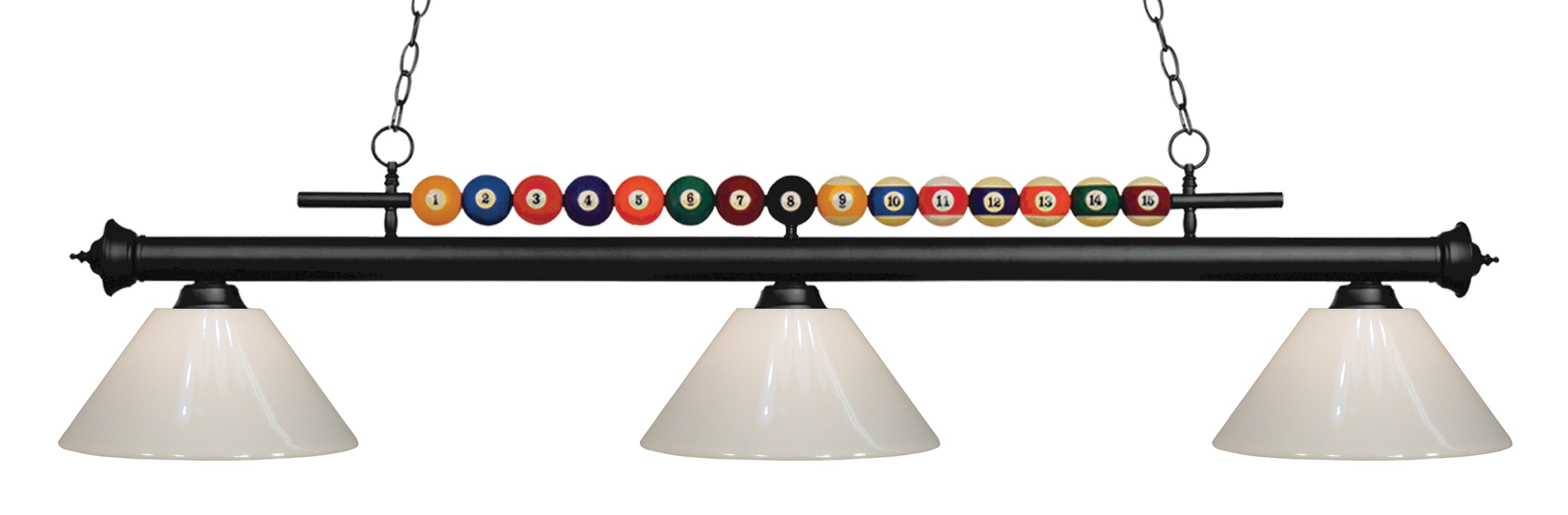 Z-Lite 170MB-PWH Shark Matte Black Incandescent Medium base (E-26) Pool Table Lighting
