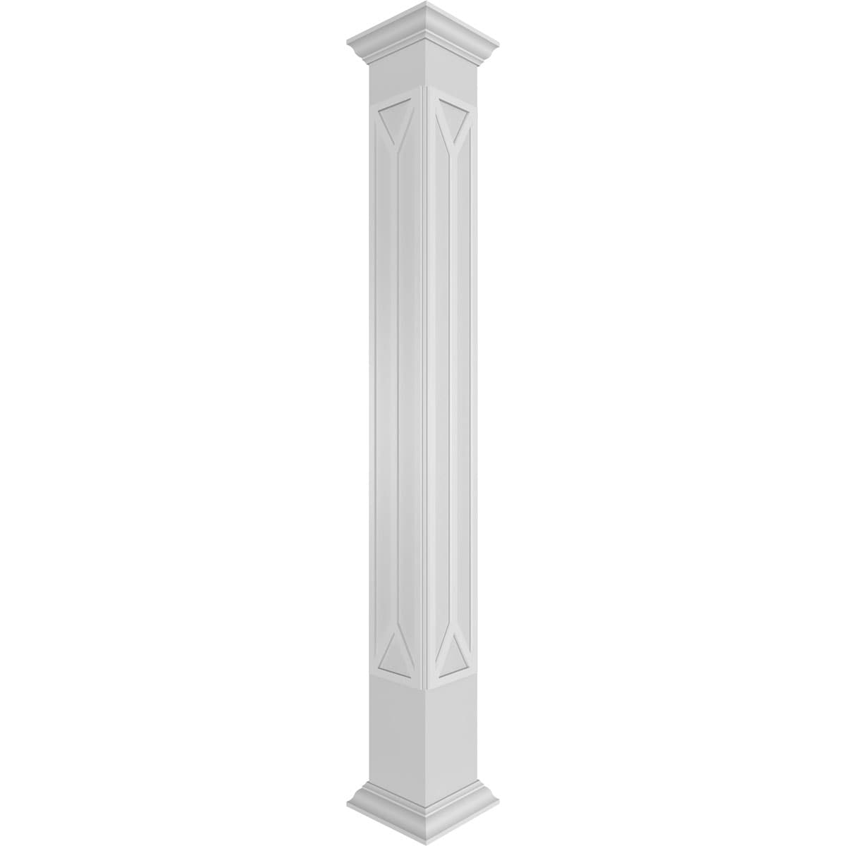 Ekena Millwork CC1208ENSCDCRCR San Carlos Mission Style Fretwork 12-Inches L x 8-Feet Unfinished PVC Column Wrap
