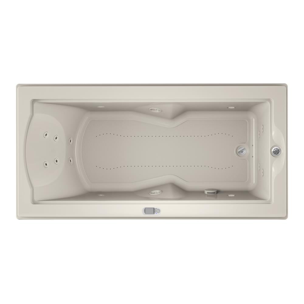 Jacuzzi KL75969 FUZION 35.4-Inches x 70.7-Inches Oyster Acrylic Rectangular Drop-in Whirlpool and air bath combination tub Drain ( Right Drain )