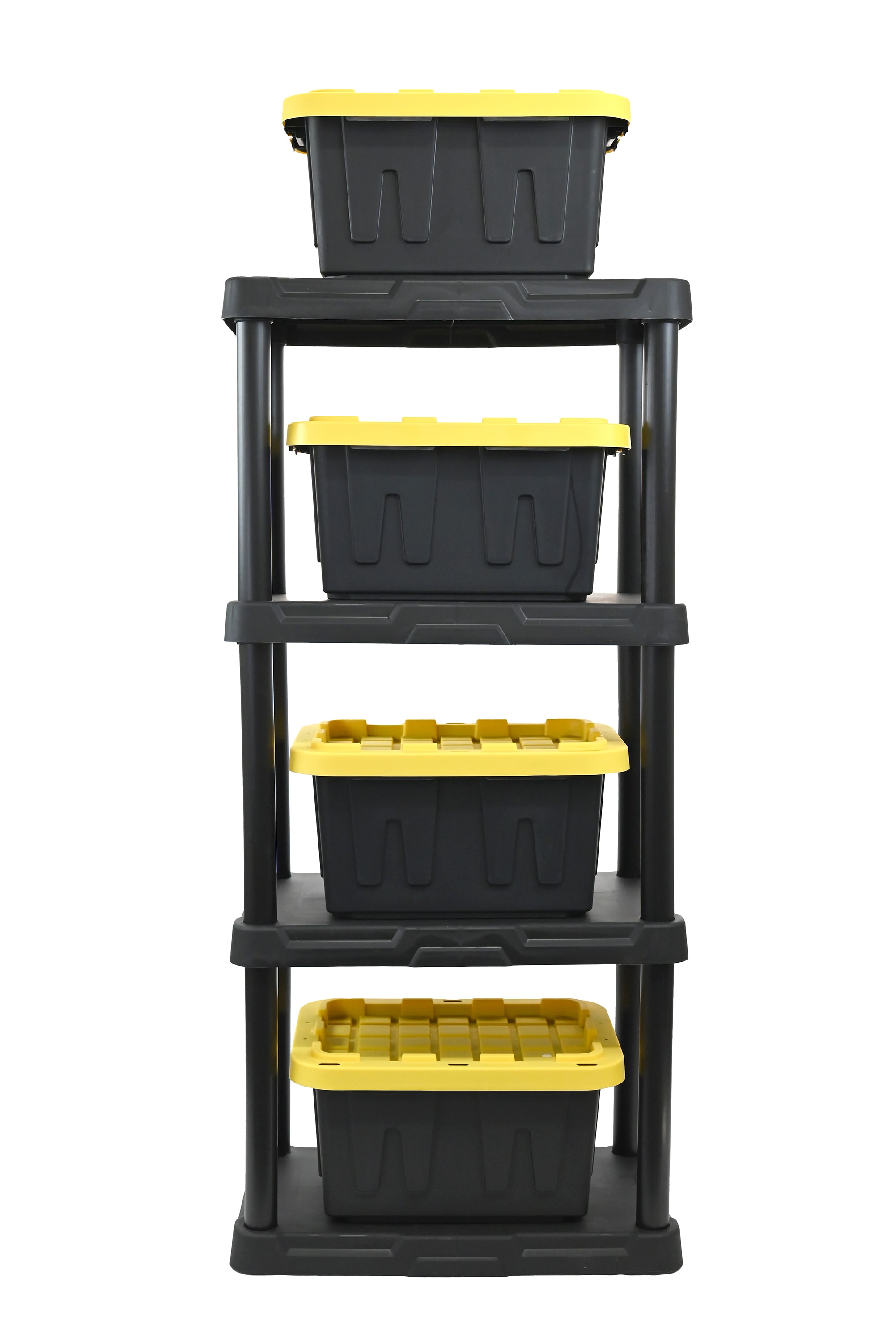 Shop Project Source Project Source 16.5-Gallons (66-Quart) Plastic Storage  Container and Steel Heavy Duty Shelf Collection at