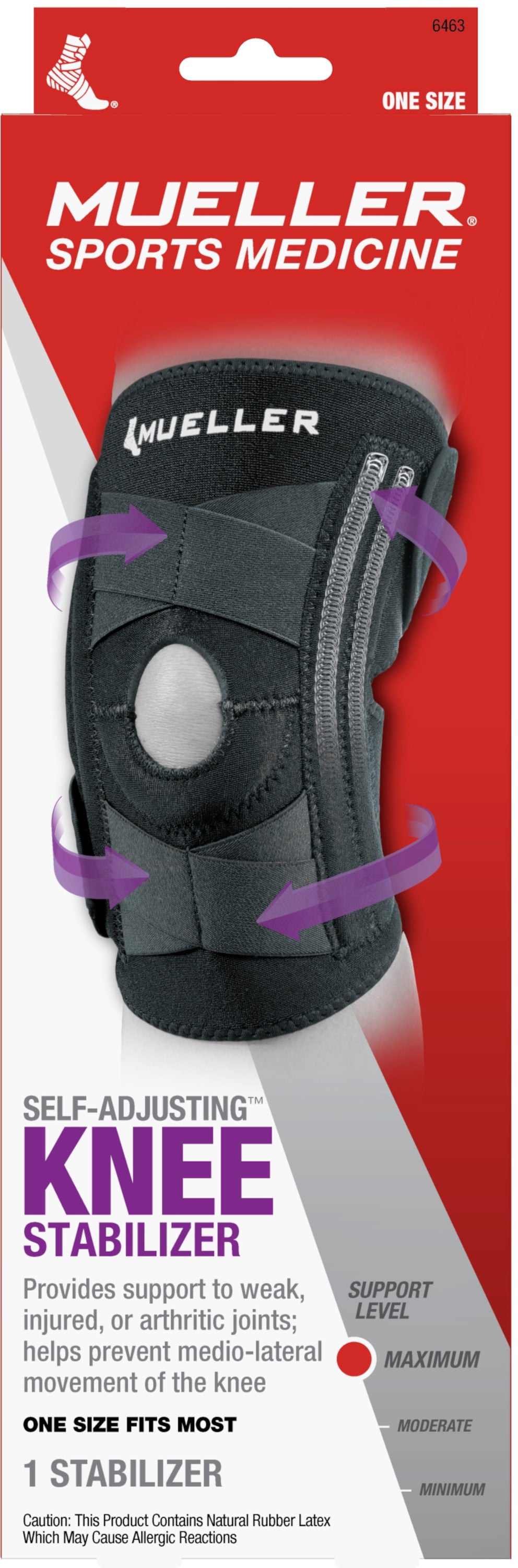 Copper Fit Black Knee Brace with Moderate Compression, Contoured Design,  Ultra-Soft Material, Stay-in-Place Band