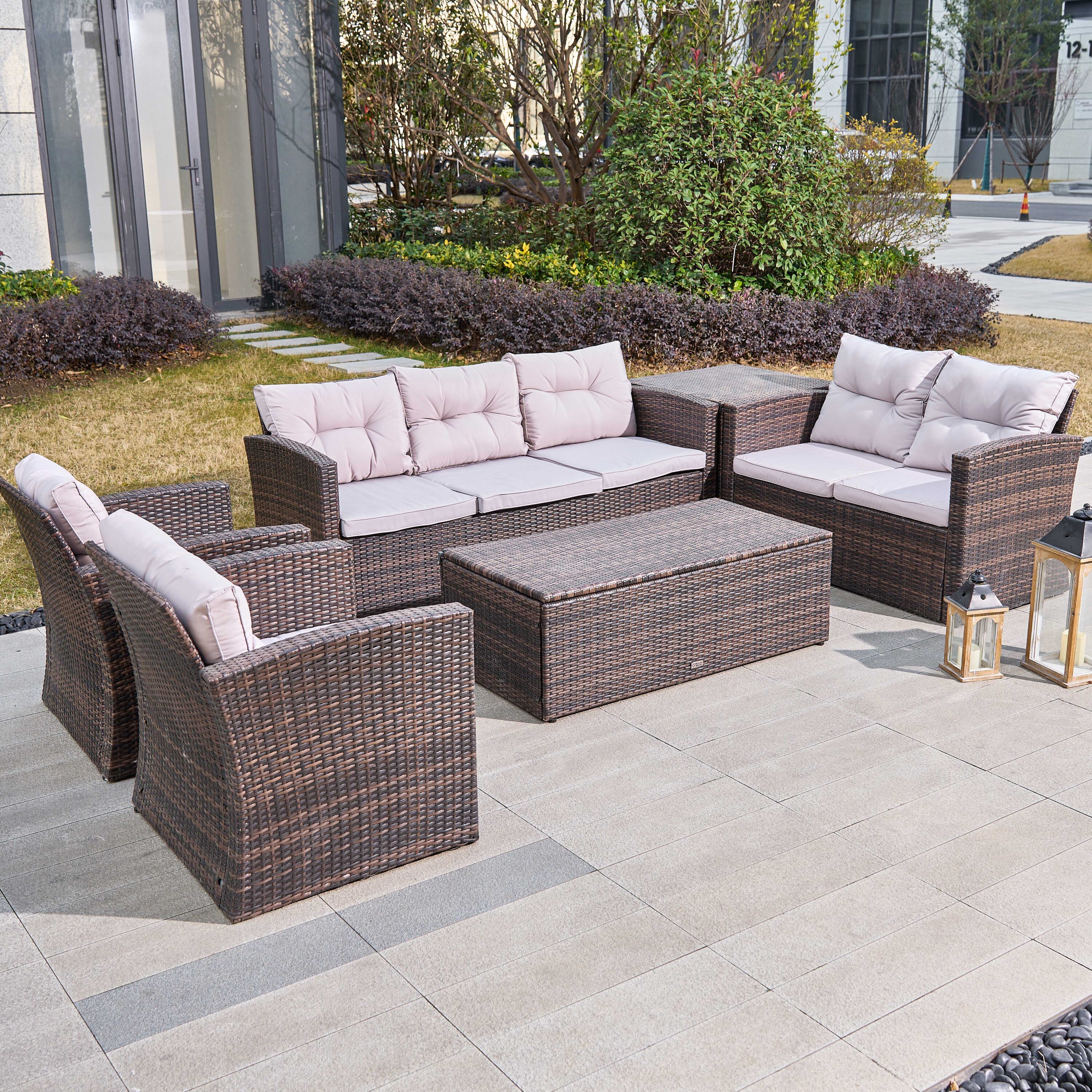 Moda Furnishings CMAS-1503-BR Patio-Conversation-Sets - View #8