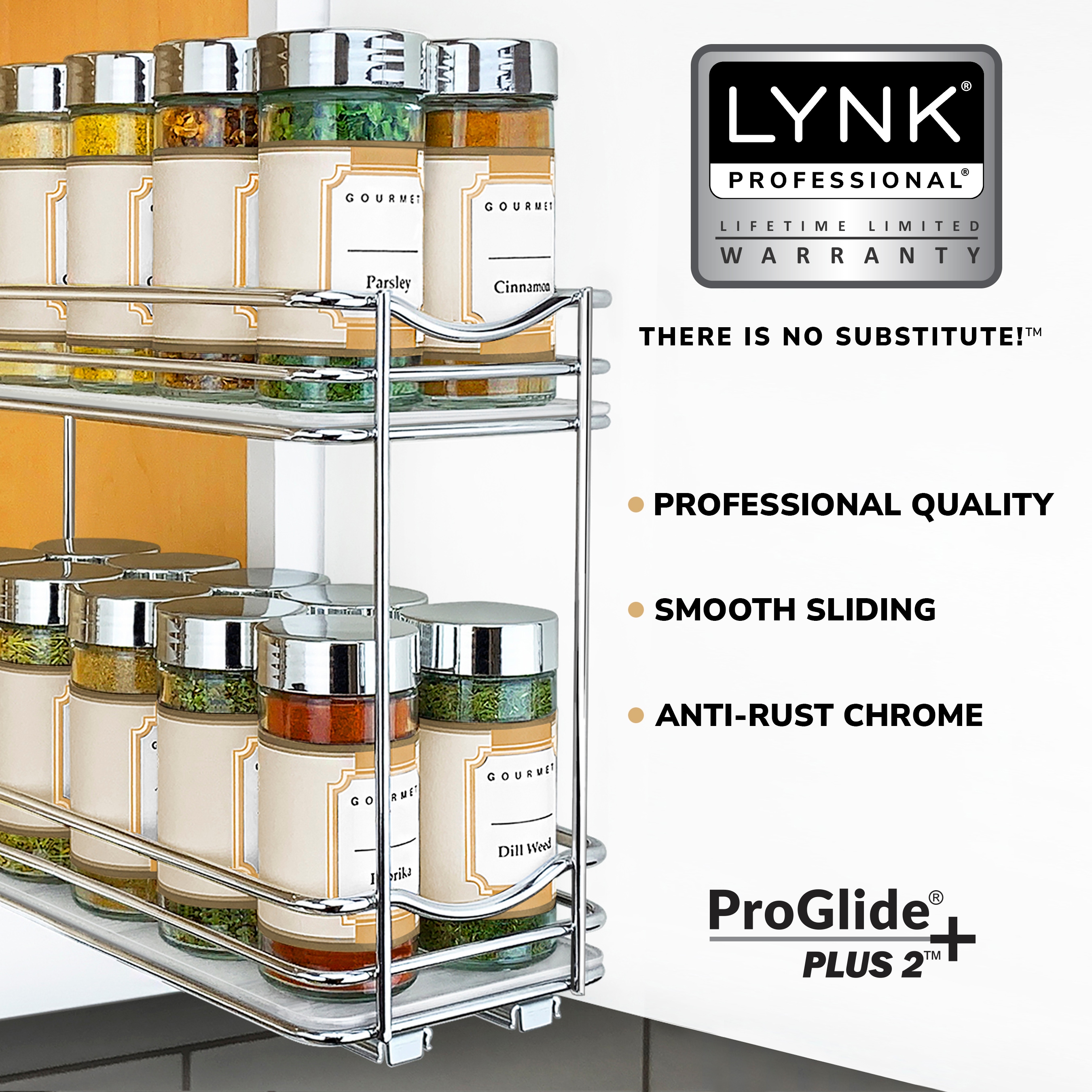 LYNK PROFESSIONAL Silver Metallic - Medium Spice Rack Drawer