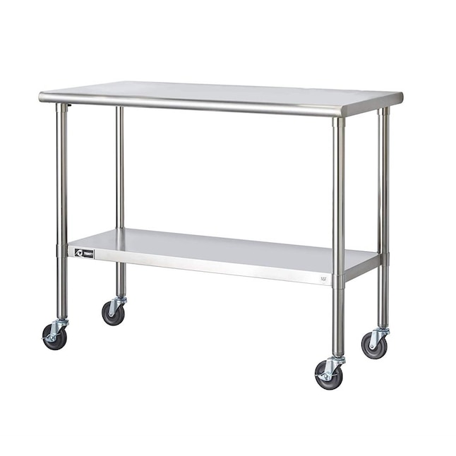 Trinity Stainless Steel Base With, Stainless Steel Kitchen Prep Table On Wheels