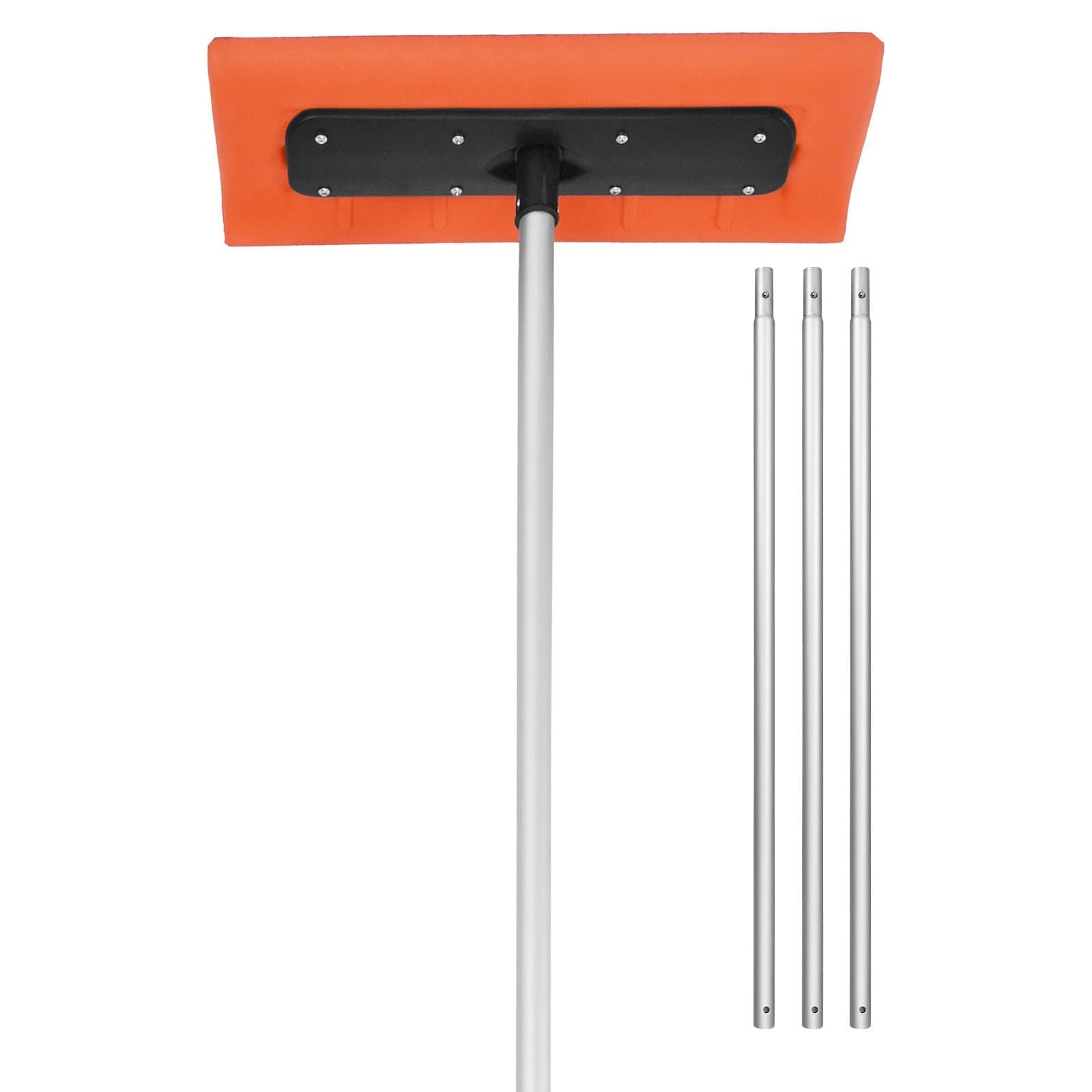 GIVIMO Snow Roof Rake 17.7-in Foam Blade 7.3-ft to 18.4-ft Adjustable Handle Lightweight Roof Snow Removal Tool with Anti-Slip Grip Snow Rake for Roof Rooftop Snow and Leaf Clearing