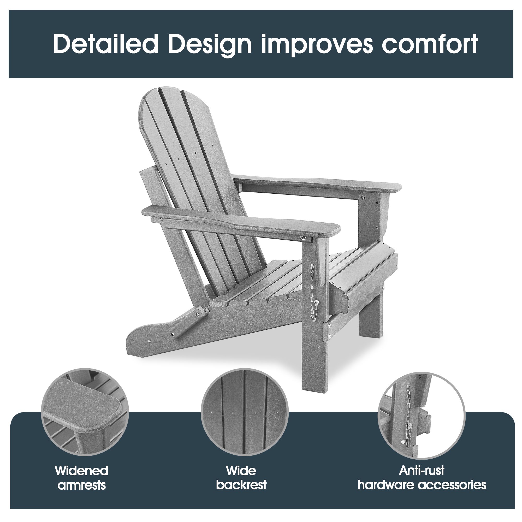 Forclover MONM1209-02GY Patio-Chairs - View #11
