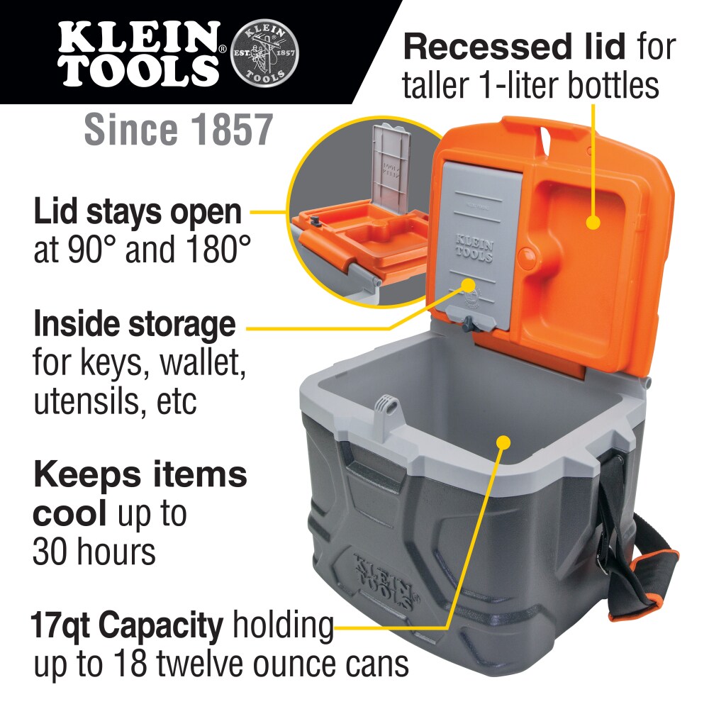 Klein Tools Tradesman Pro Gray 17-Quart Personal Cooler 55600 At Lowes.com