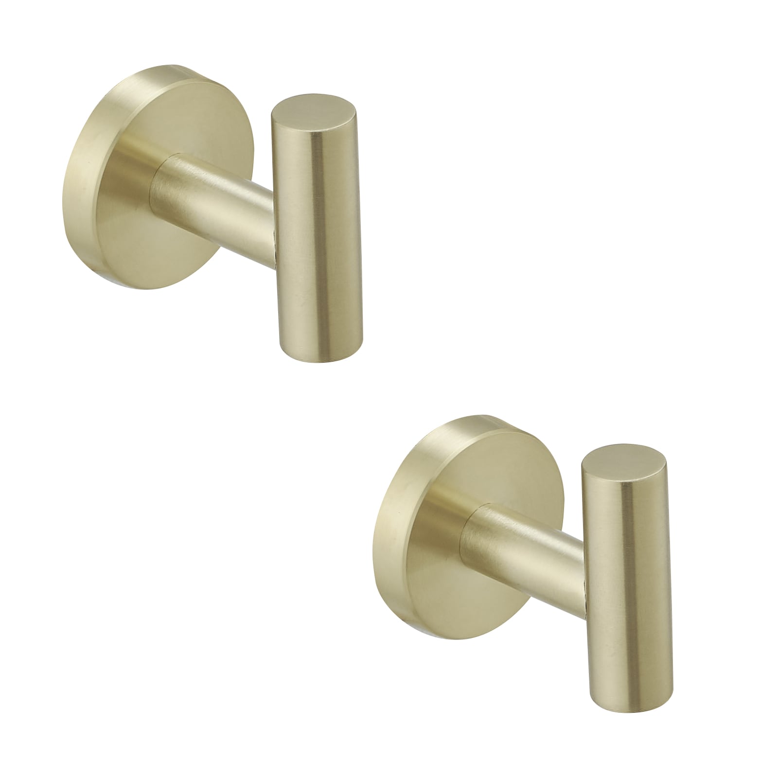 BWE A-91004-BG-1 Brushed Gold Double -Hook Wall mount Towel Hook