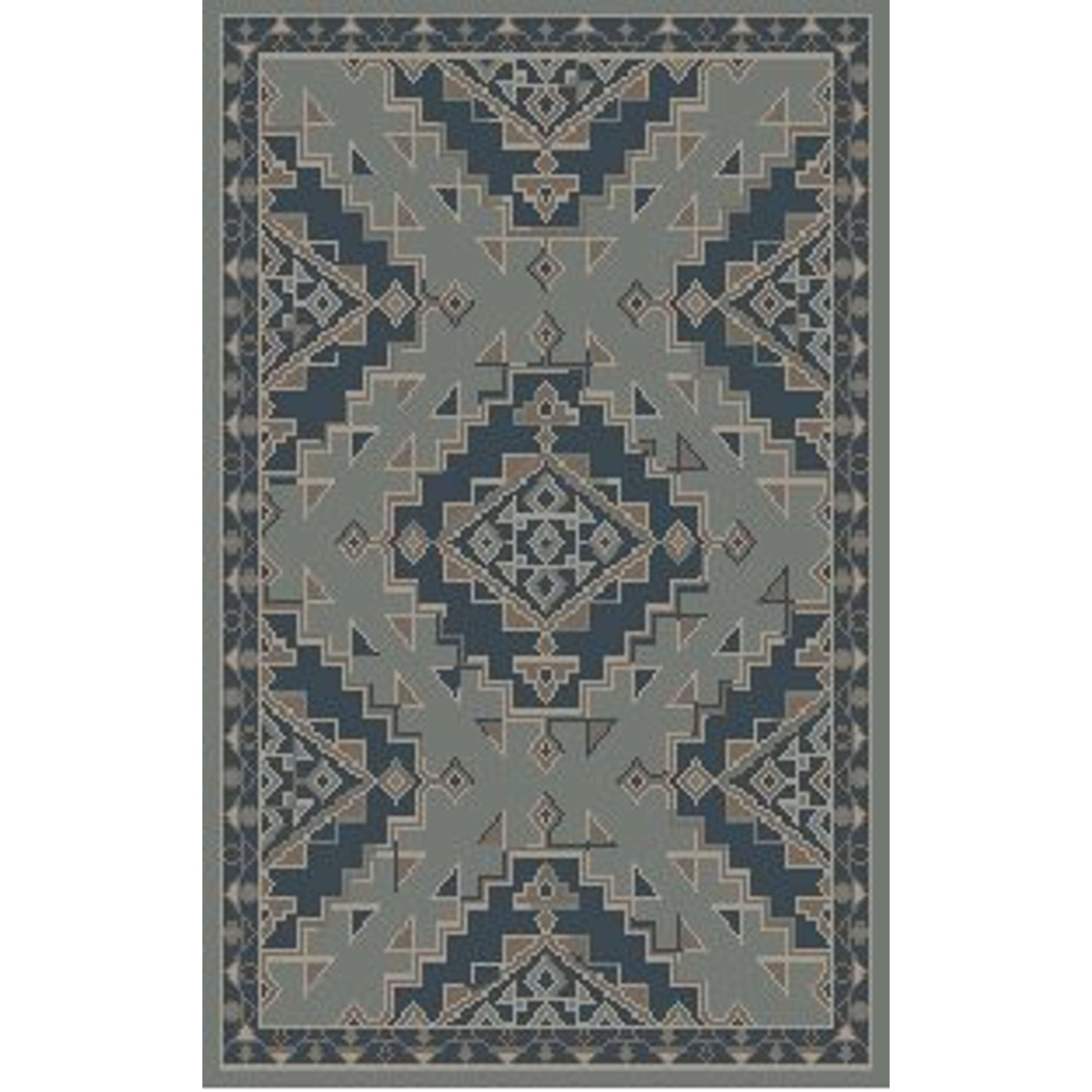 Obeetee PLC80A07608BLU Palace 8 x 10 (ft) Knotted Wool Blue Rectangular Indoor Pet Friendly Area rug