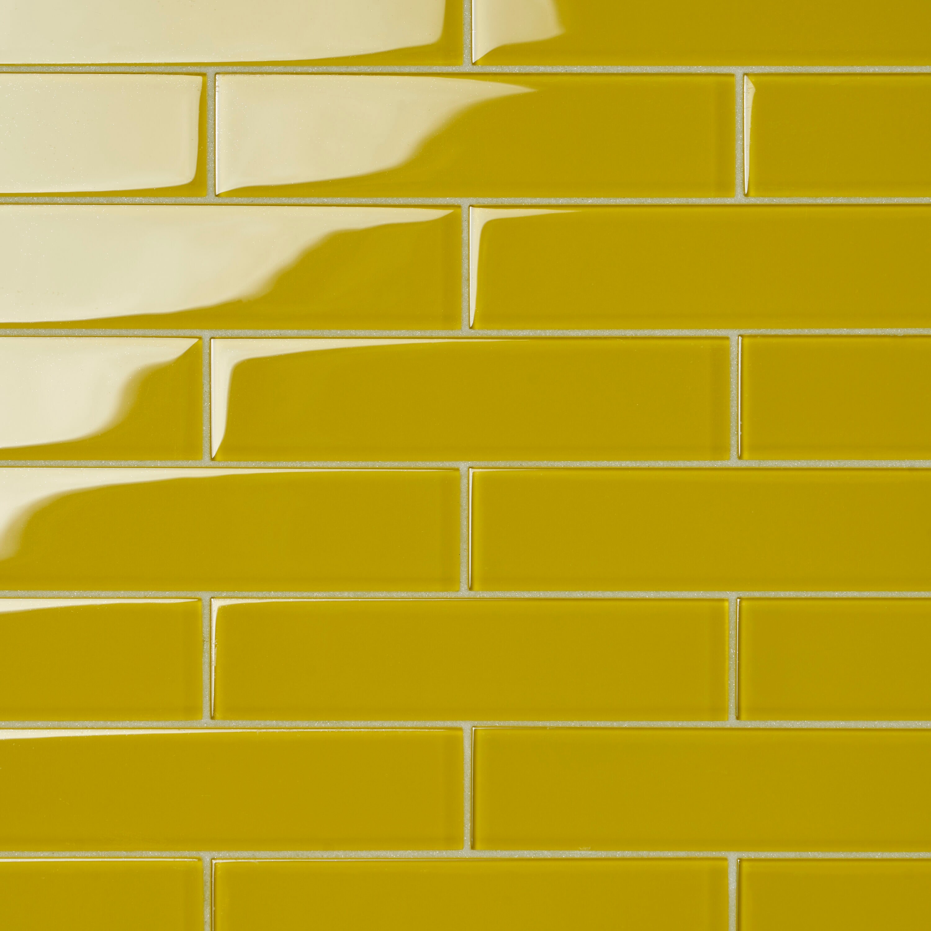 Artmore Tile EXT3RD100929 Lumin Yellow 2-in x 8-in Polished Glass Subway Wall Tile ( 1.0-sq ft Pallet )