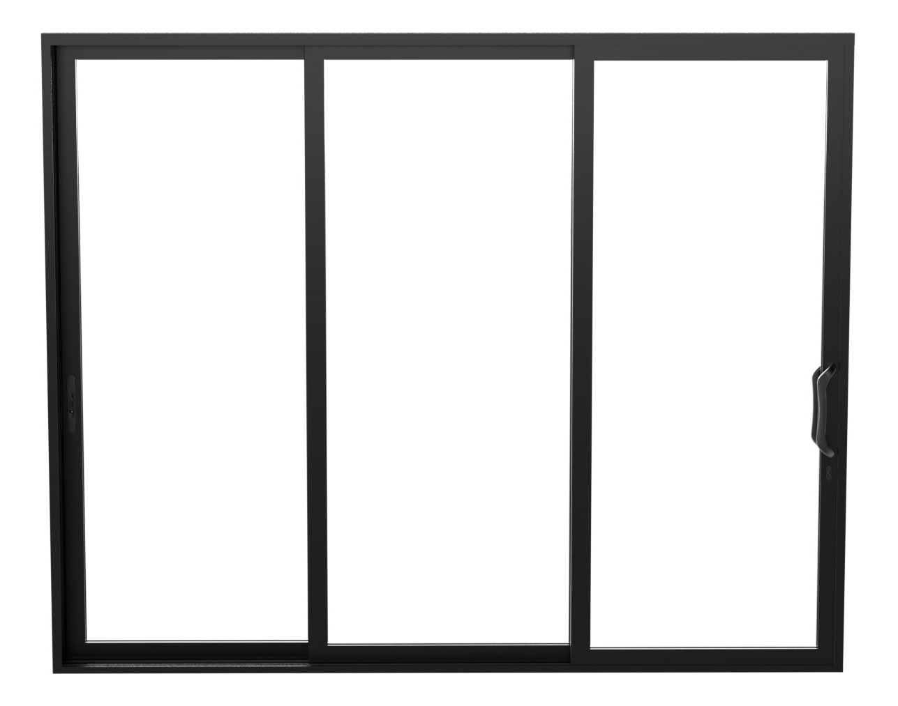 Eris BS-12096 Sliding 120-in x 96-in x 5-5/8-in Jamb Tempered Clear glass , Black Aluminum Right-hand Sliding Patio Door