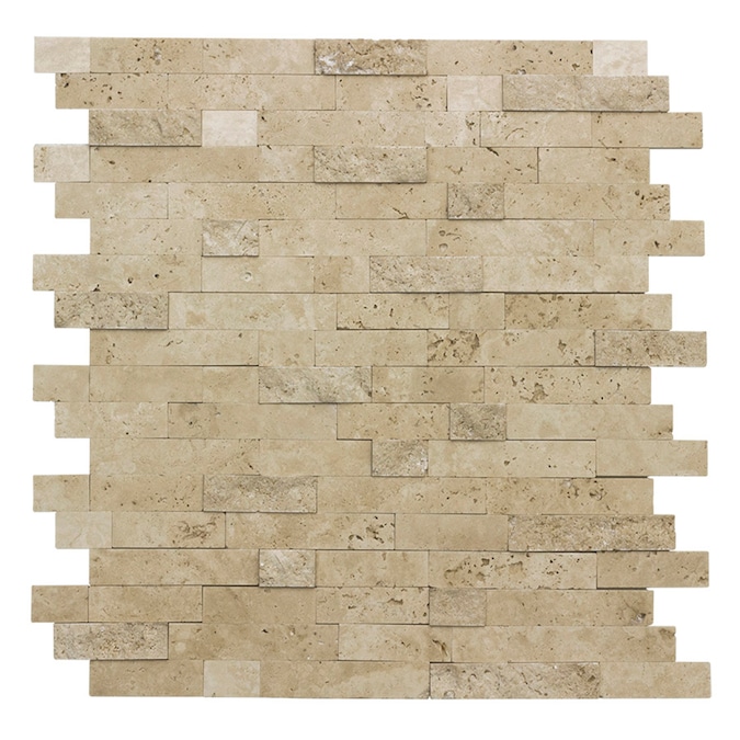 L And Stick Stacked Travertine, Stacked Stone Mosaic Tile