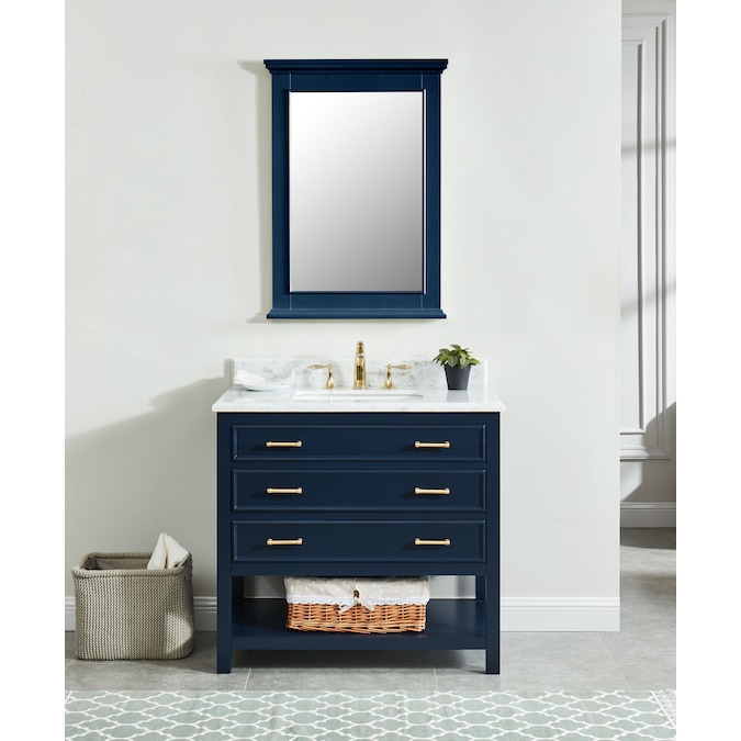 Allen Roth Presnell 37 In Navy Blue, Allen And Roth Vanity