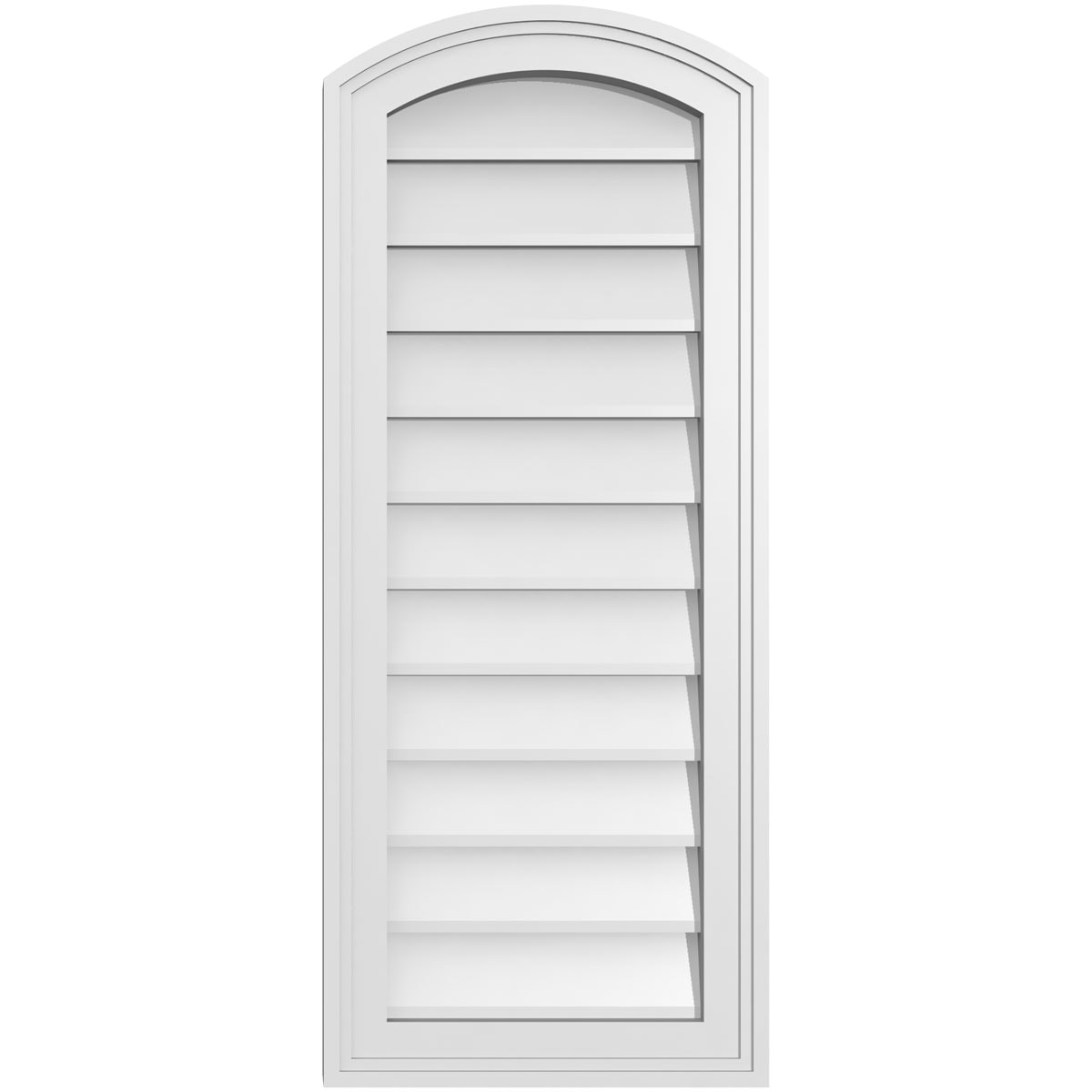 Ekena Millwork GVPAR14X3402SN 14-Inches x 34-Inches Off-white Round top PVC Gable Louver Vent