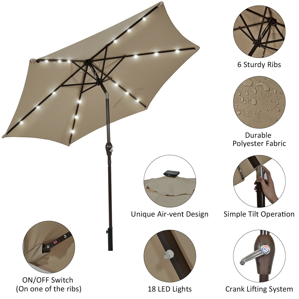 WELLFOR DOJN70705CF Umbrellas-2 - View #3