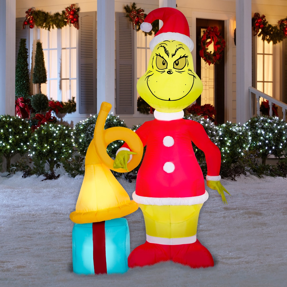 Grinch Dr Seuss's 7.5-ft Lighted The Grinch Merry Christmas Inflatable ...