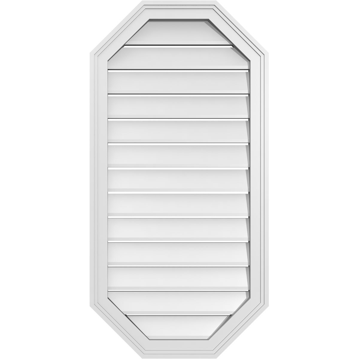 Ekena Millwork GVPOV20X4002SF 20-Inches x 40-Inches Off-white Octagon PVC Gable Louver Vent