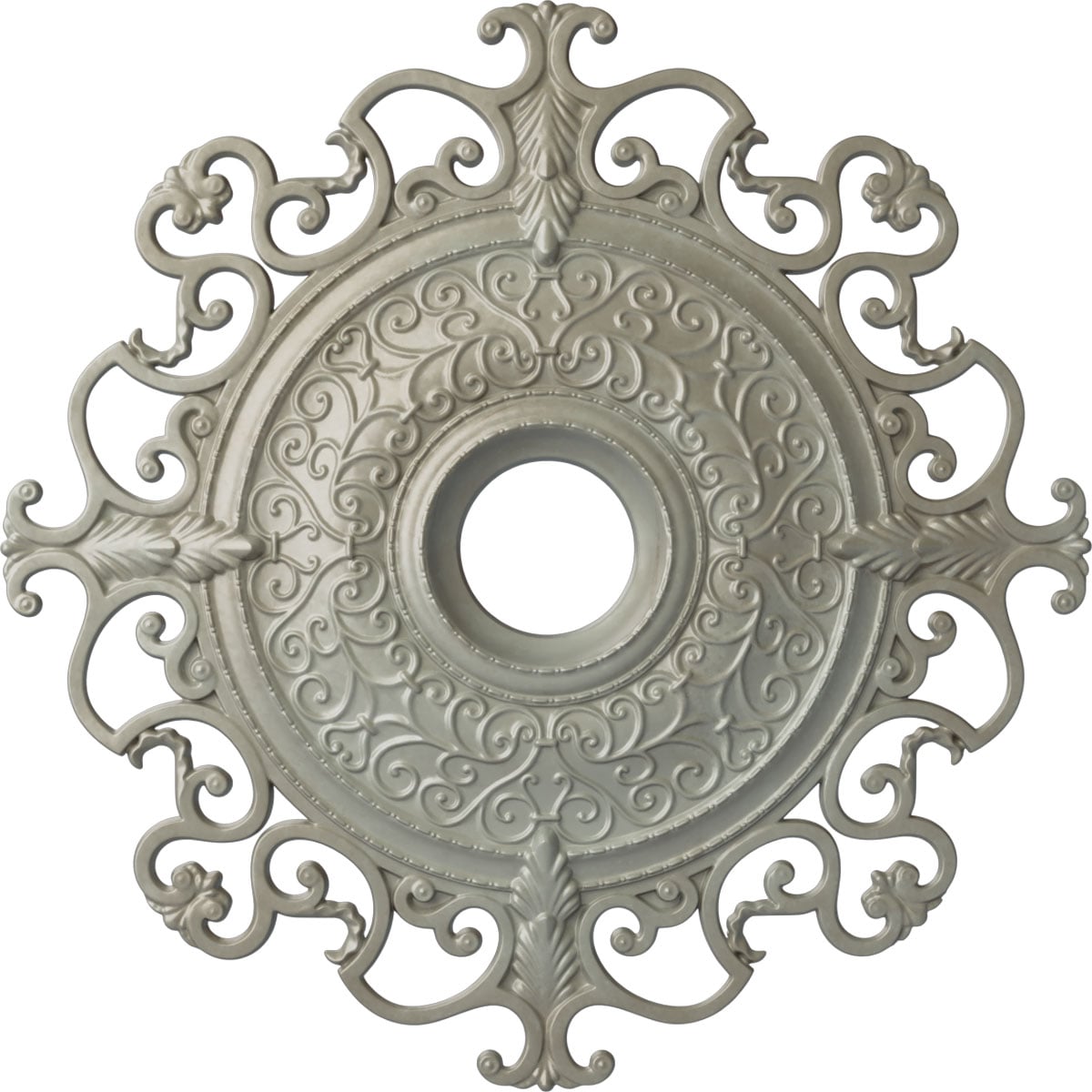 Ekena Millwork CM38OLFLS Orleans 38.375-in W x 38.375-in L Painted Flash Gold Polyurethane Whole Ceiling Medallion