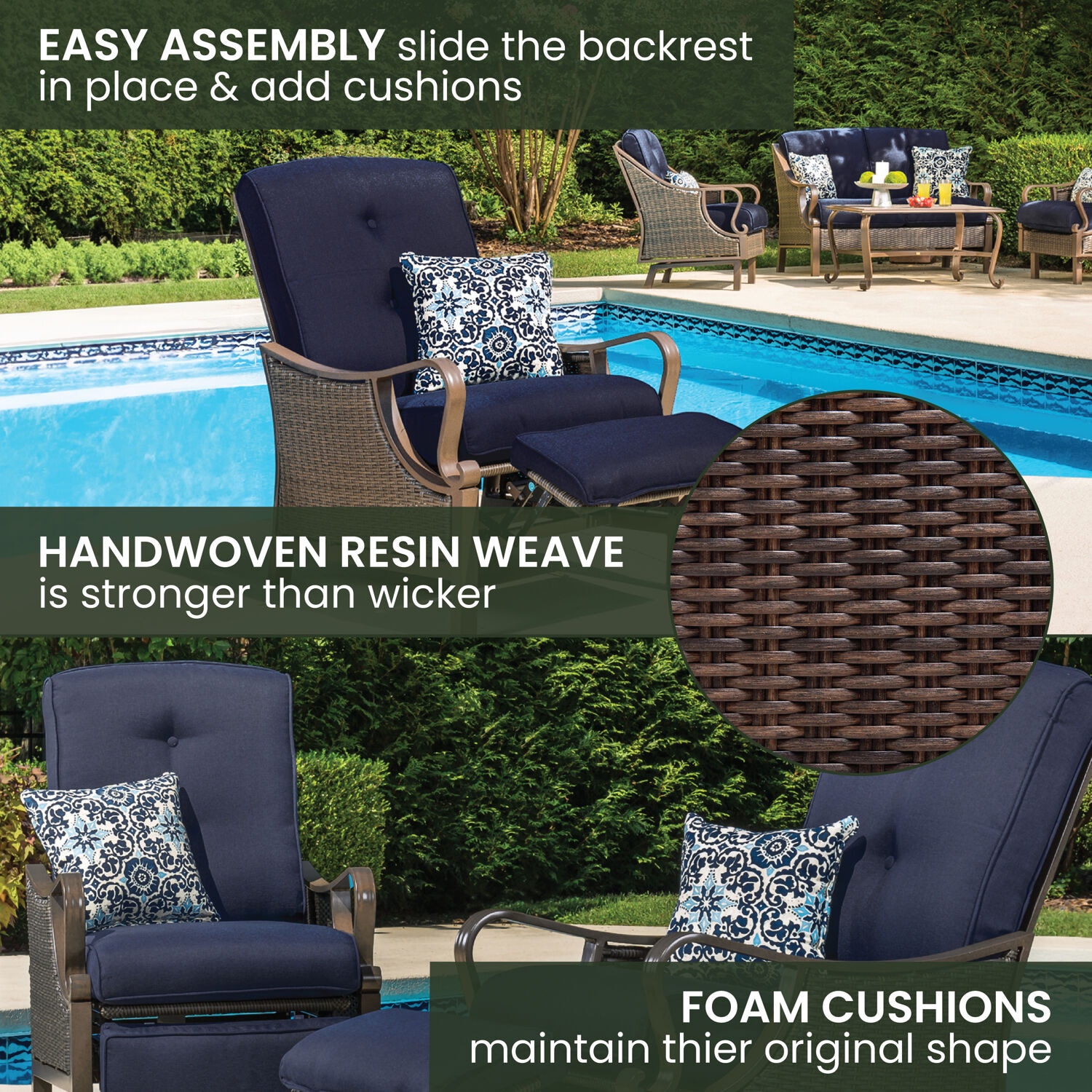 Hanover VENTURAREC-NVY Patio-Chairs - View #7