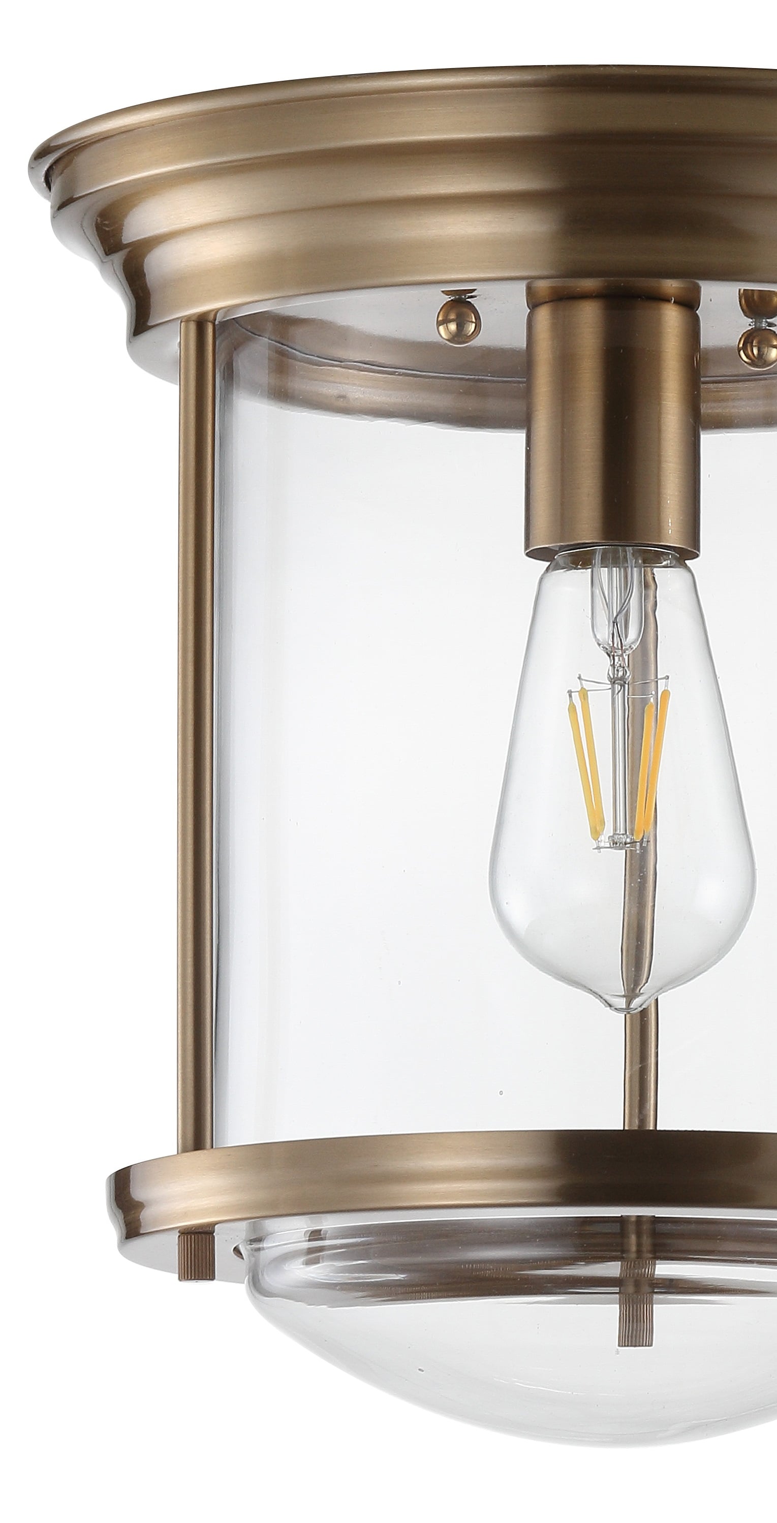 Savannah 10.25" Brass and Glass LED Flush Mount Light