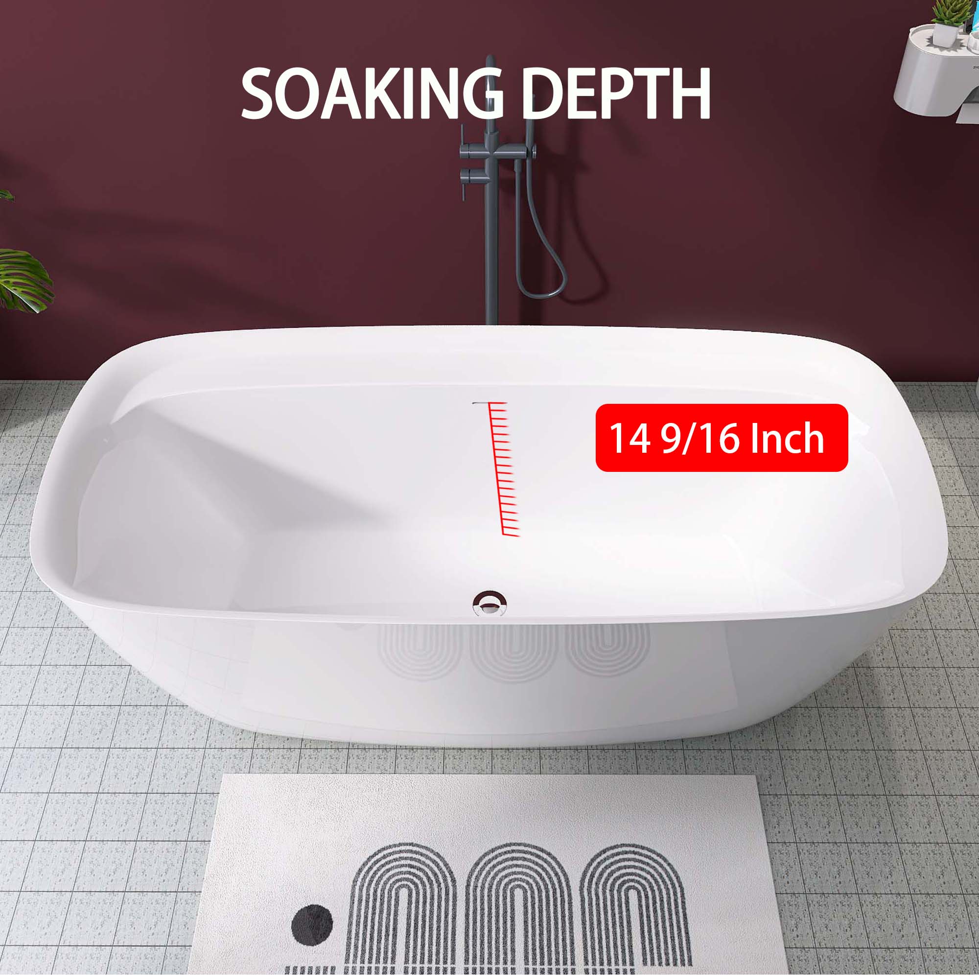 WELLFOR QBT-P346-W67EG bathtubs - View #11