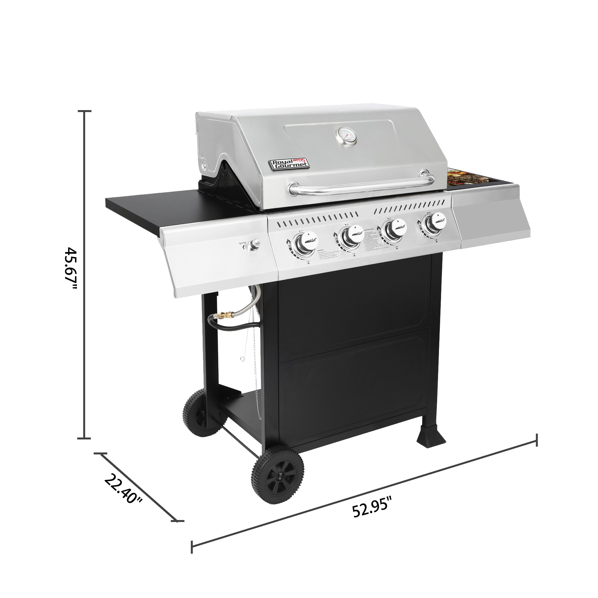 Royal Gourmet Stainless Steel 4-Burner Liquid Propane Gas Grill in the ...