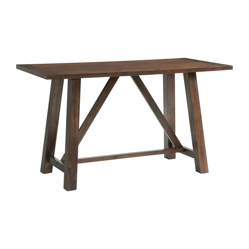 Rustic Brown Cherry Counter Height Dining Set with 4 Chairs and Bench