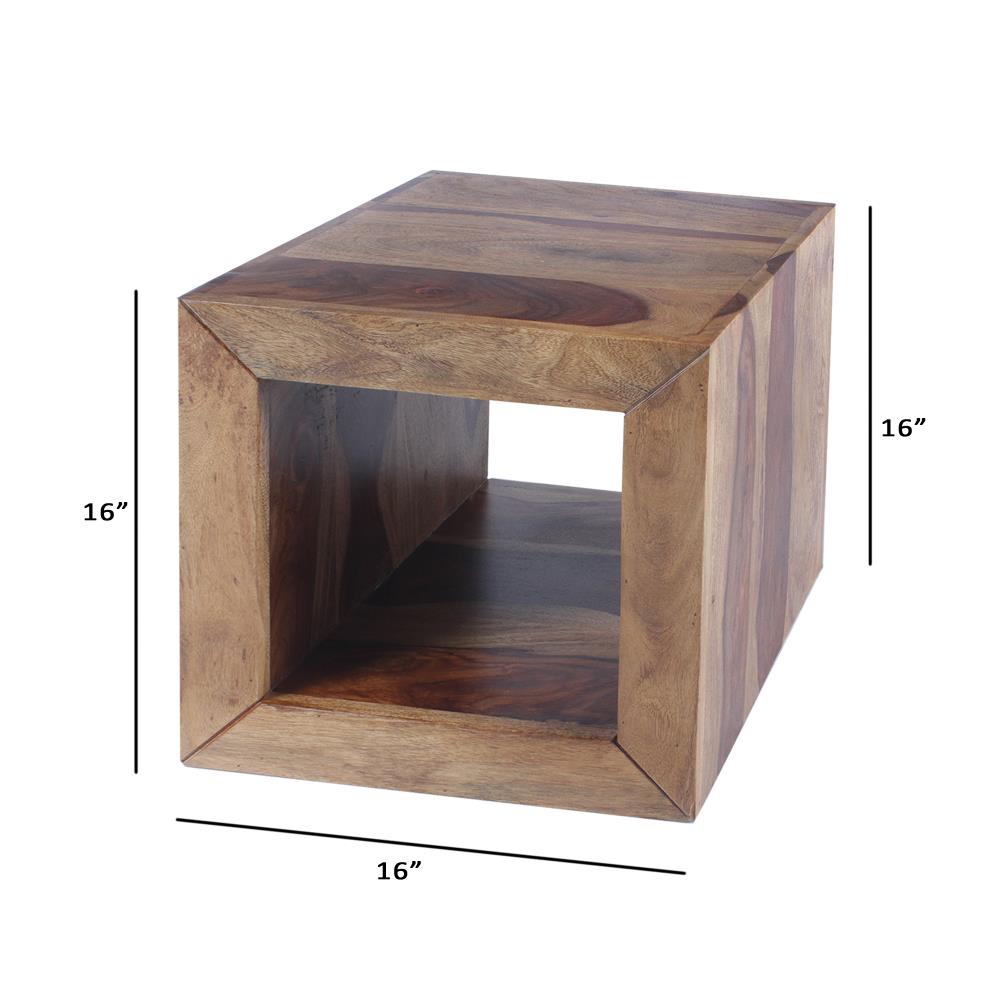 cube end table with storage