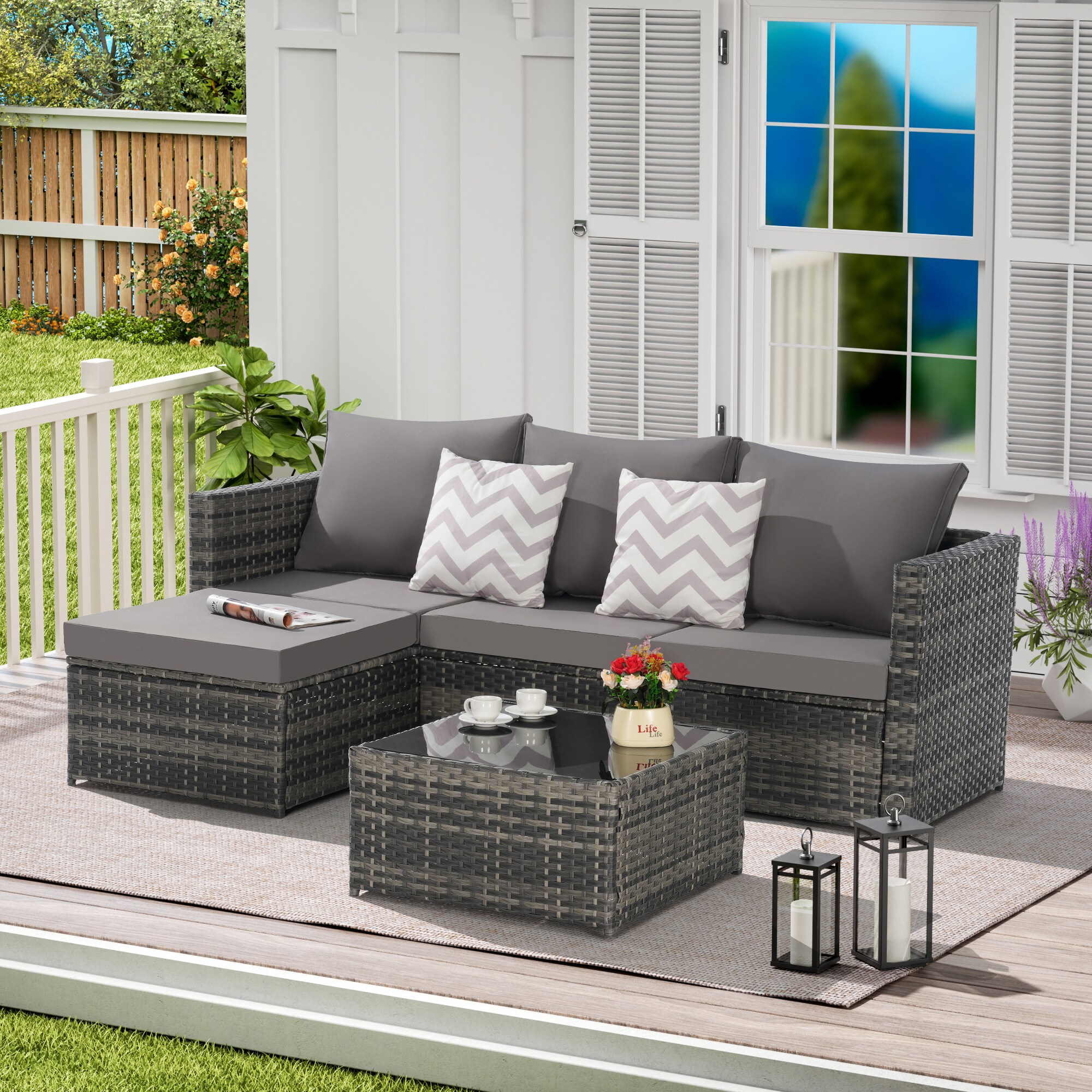 SINOFURN SYB670035GY Patio-Sofas-Daybeds - View #2