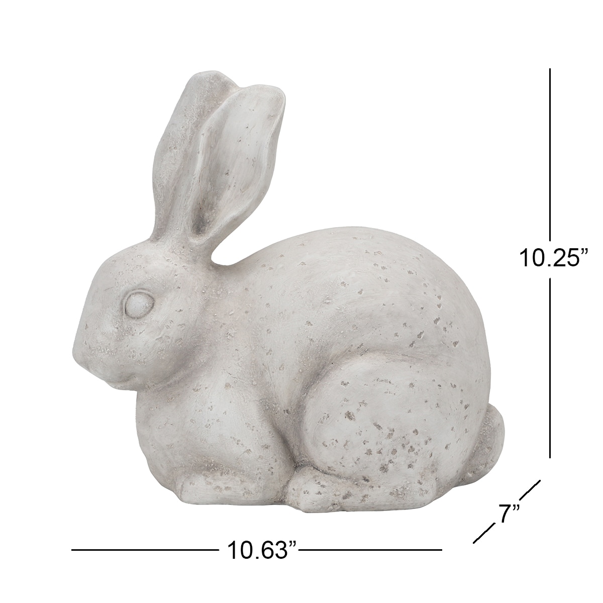 Style Selections 10.25-in H x 7-in W White Rabbit Garden Statue in the Garden  Statues department at