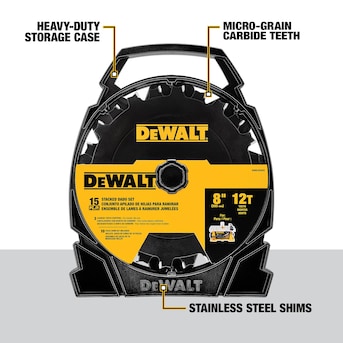 DEWALT 8-in 12-Tooth Fine Carbide Dado Miter/Table Saw in the Circular Saw Blades department Lowes.com