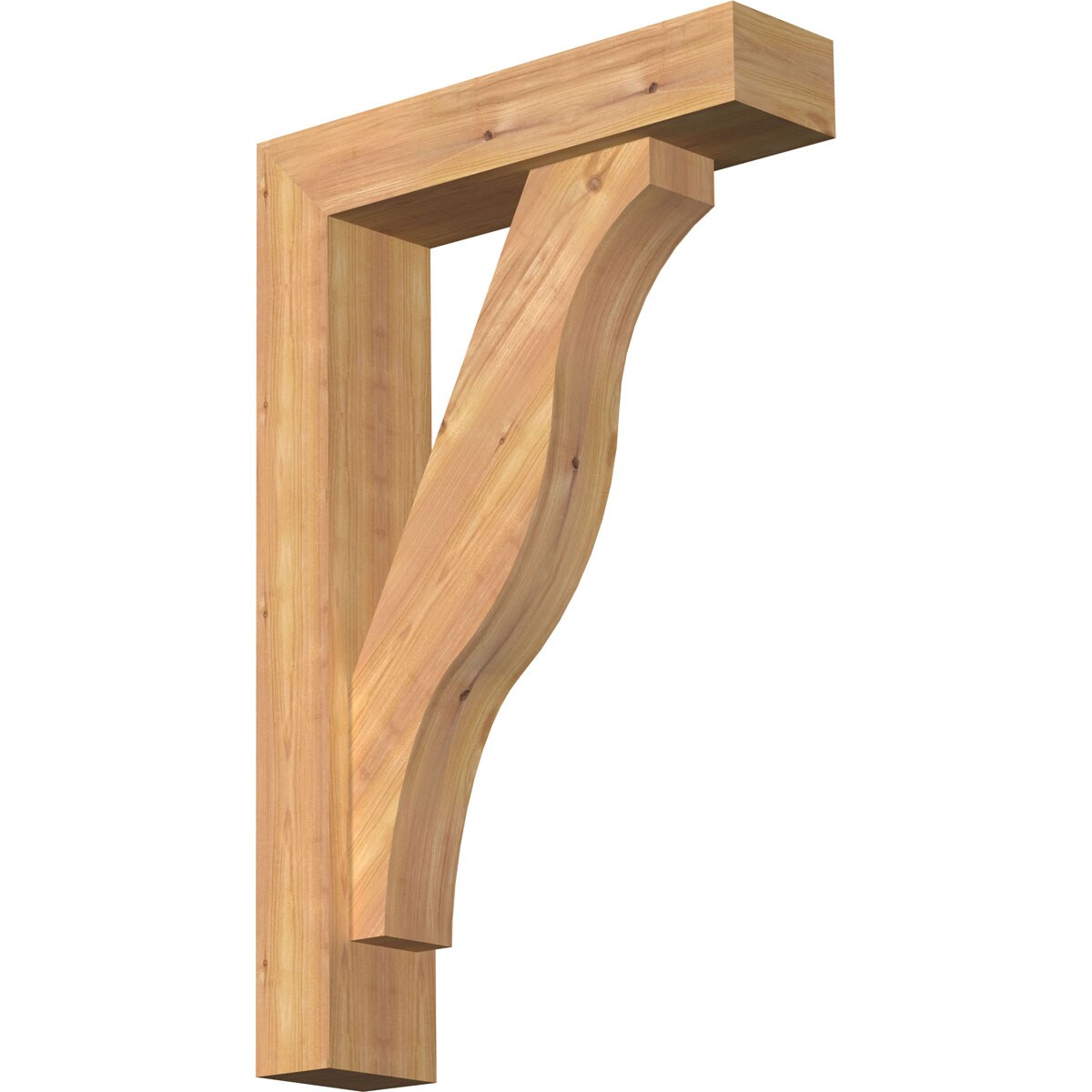 Ekena Millwork 1462344 Funston block smooth bracket with offset brace 5-1/2-in x 22-in x 34-in Western red cedar Brown Wood Standard bracket