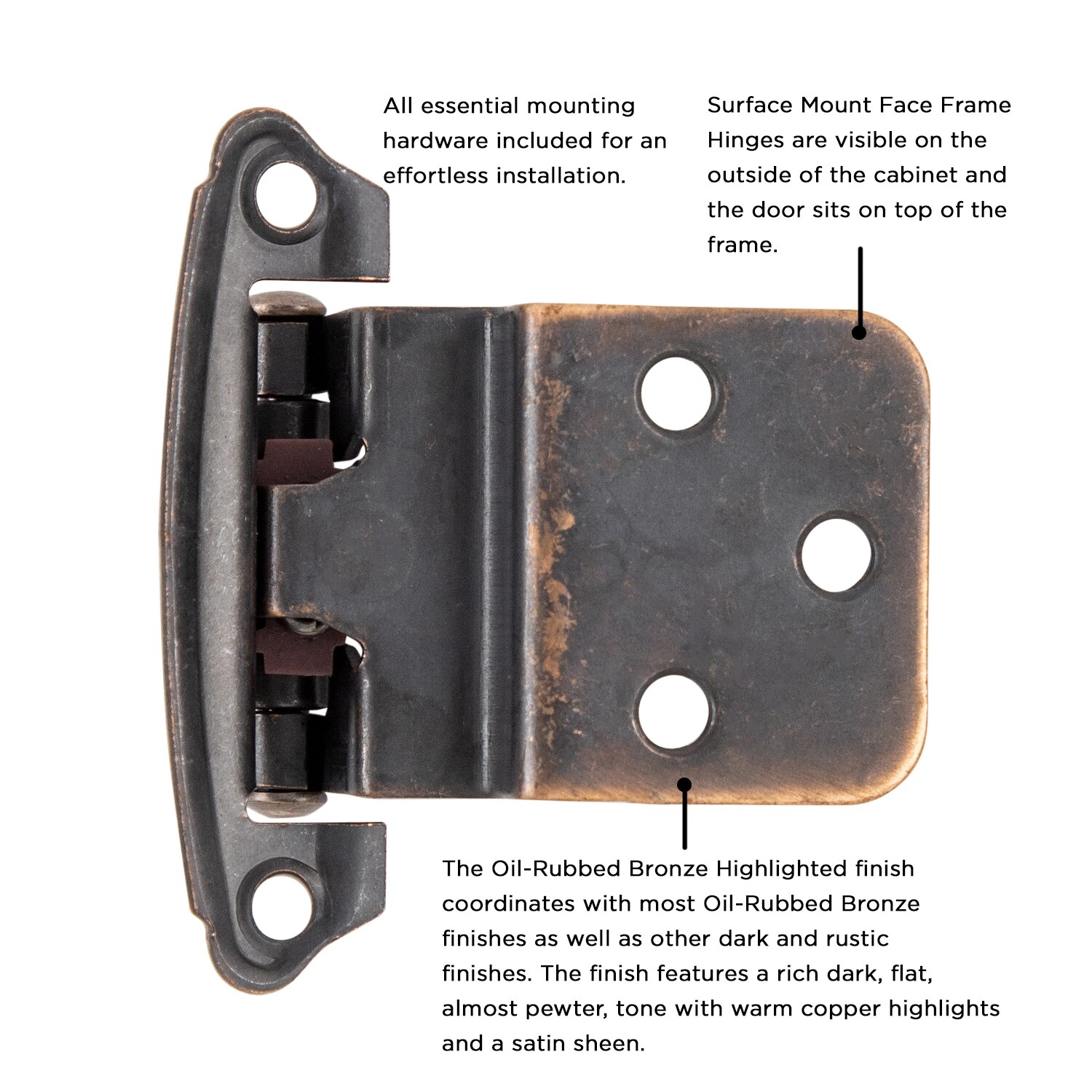 Hickory Hardware P243-OBH-10B Cabinet-Hinges - View #4
