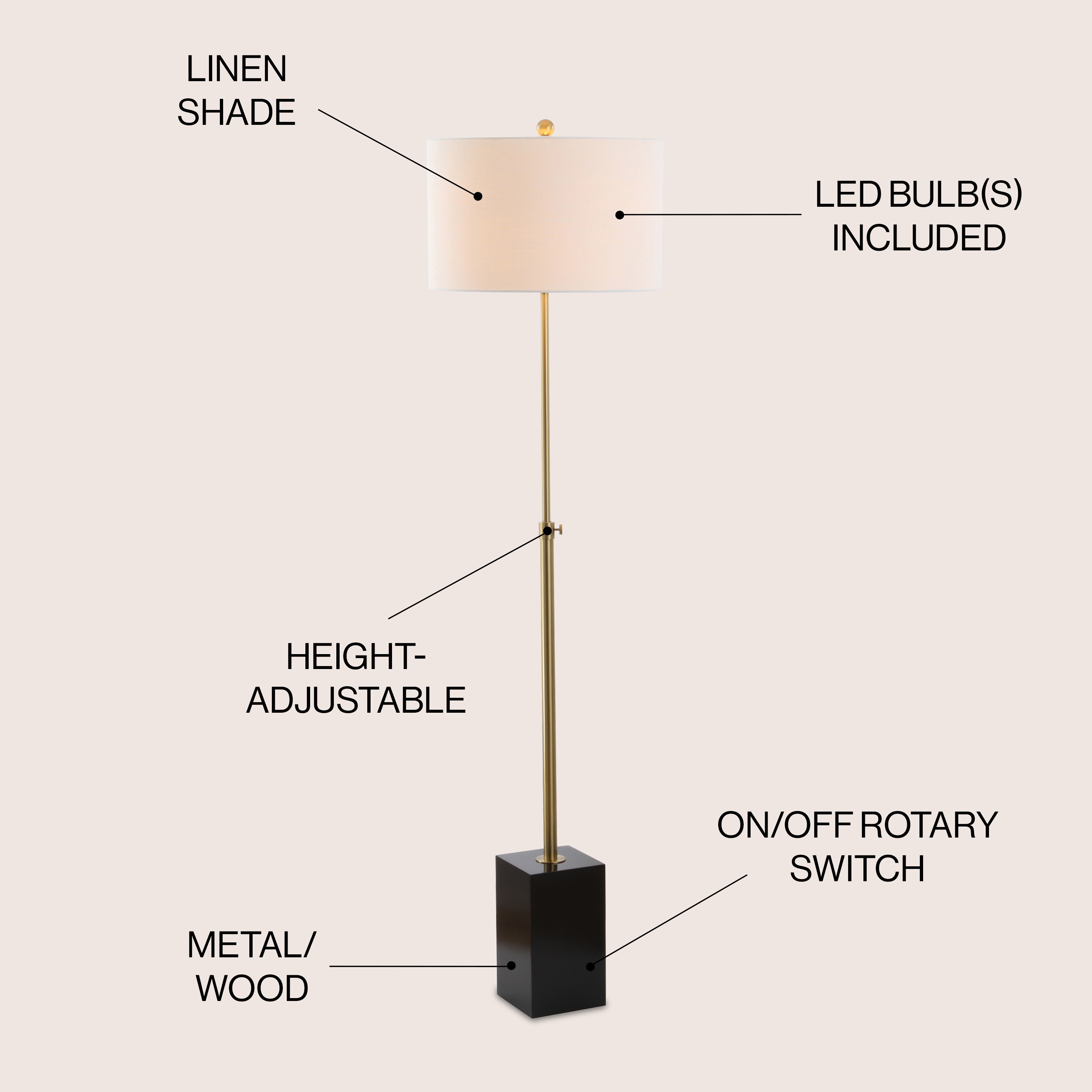 JONATHAN  Y JYL6007A floorlamps - View #2