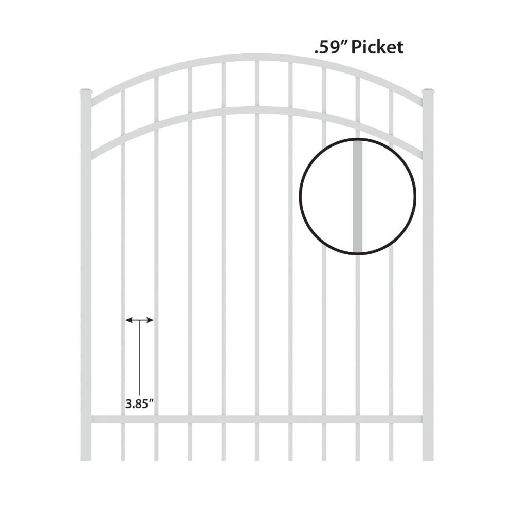 Ironcraft Berkshire White Powder-coated Aluminum Yard Walk-thru Gate in ...