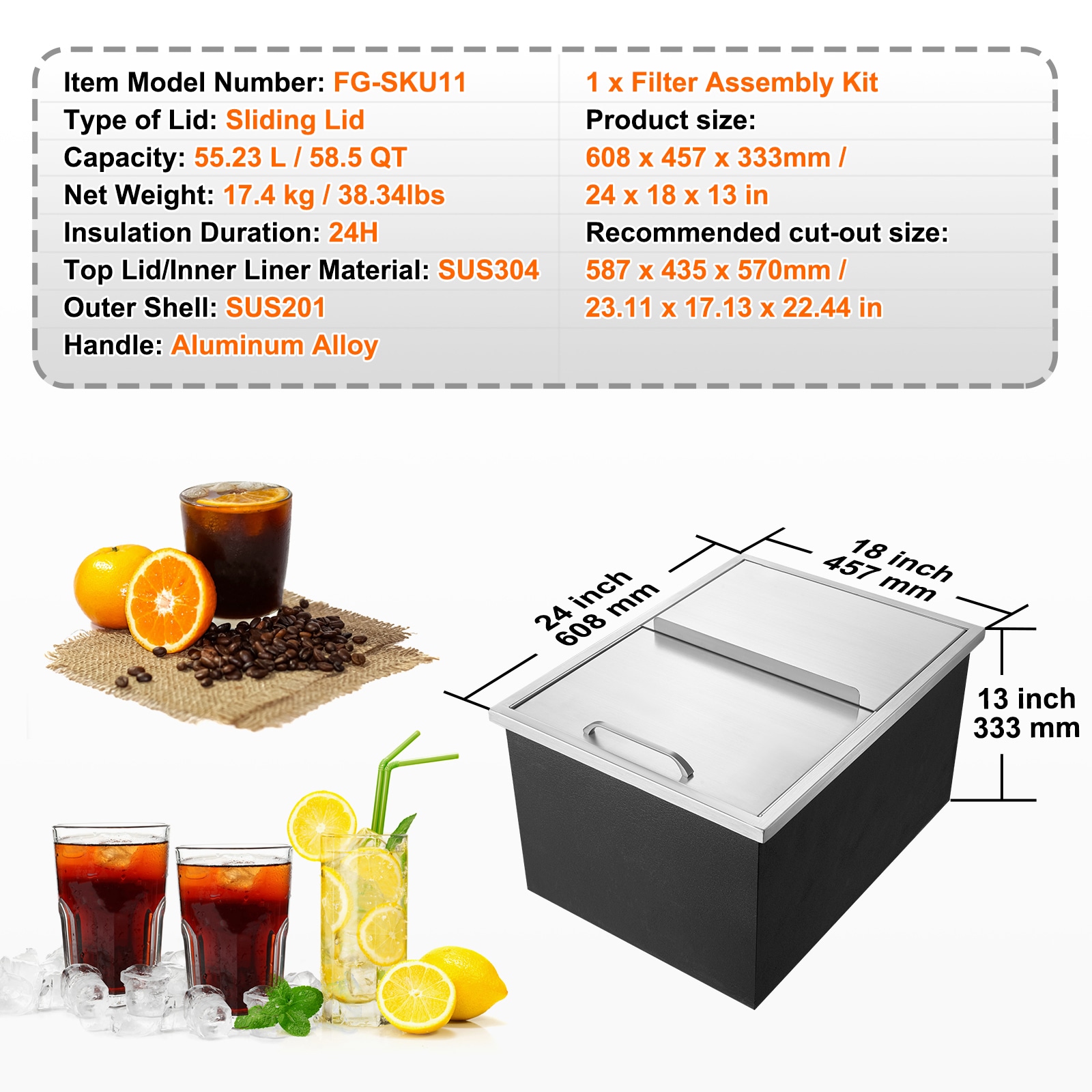 VEVOR SCQRSCBCHG2406212V0 Ice-Buckets - View #7