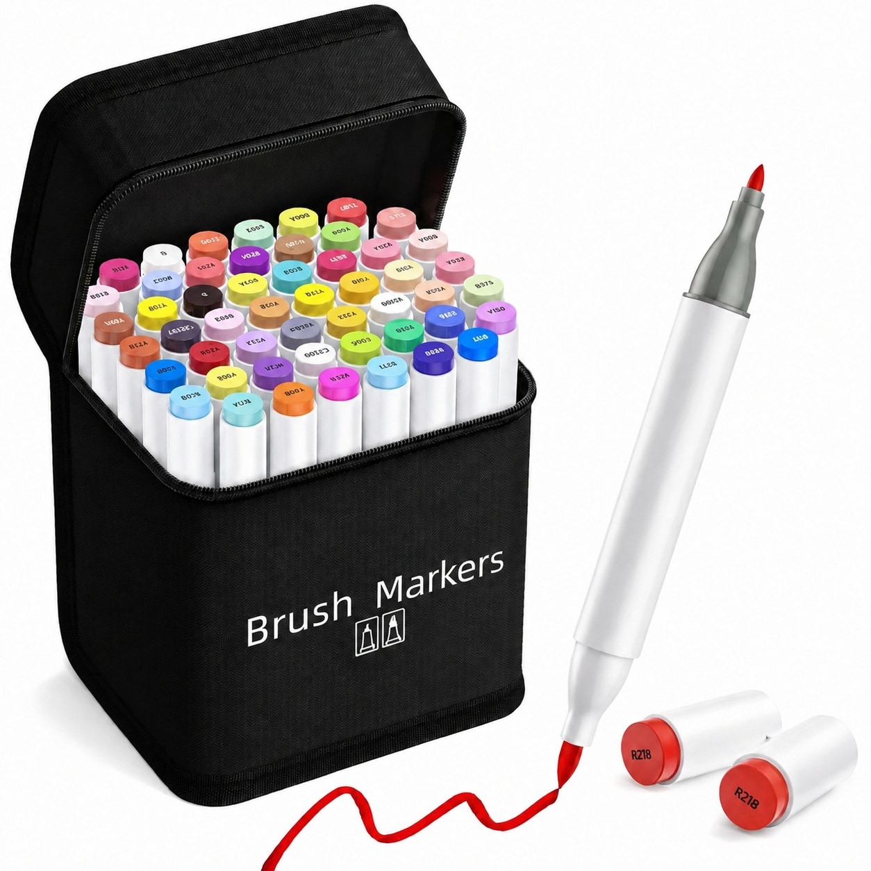 Linder Group Inc - Alcohol Markers Dual Tip Brush and Fine Permanent 51 Colors Set with Colorless...
