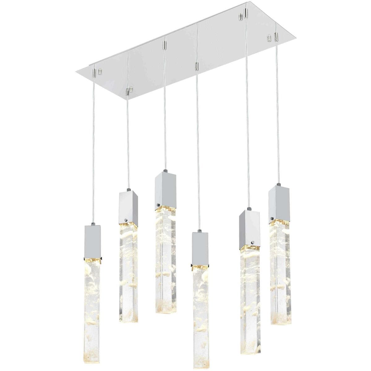 Elegant Lighting 2844637 2088D32C Aurora 6 Light 12 inch Chrome Pendant Ceiling Light