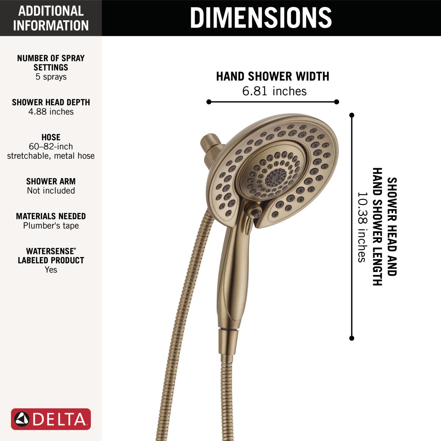 Delta 58569-CZ-PR-PK Fixed-Showerhead - View #3