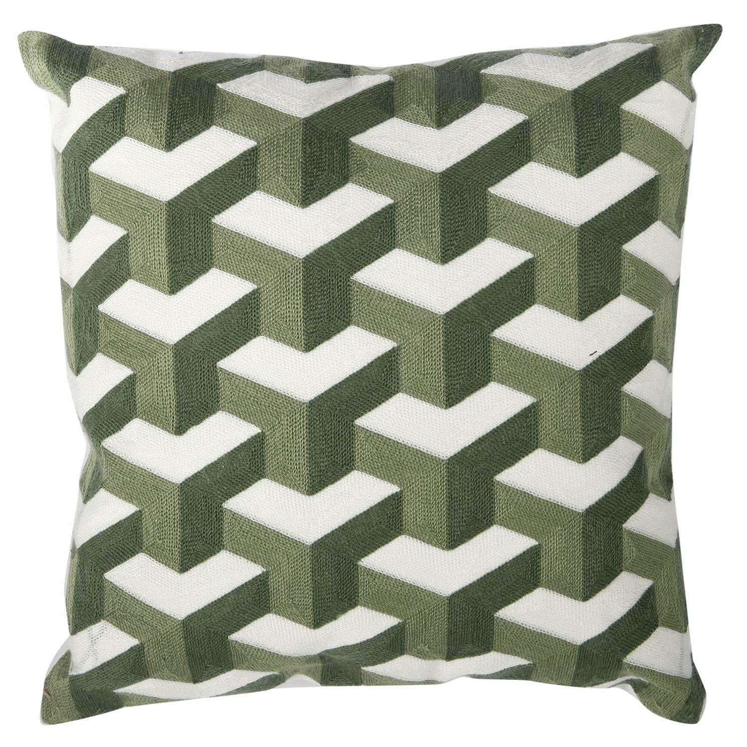 A&B Home T38186-GREE 18-in x 18-in Green Indoor Decorative Pillow