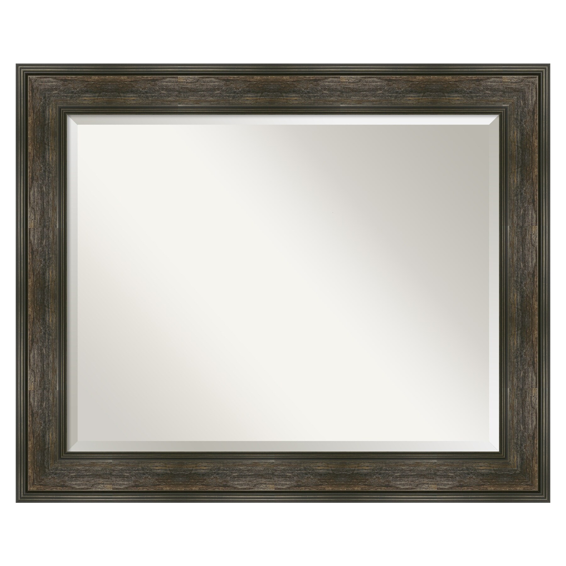 Amanti Art A17005480010 Rail Rustic Char 33.75-Inches W x 27.75-Inches H Rectangle Rail Rustic Char Framed Wall Mirror