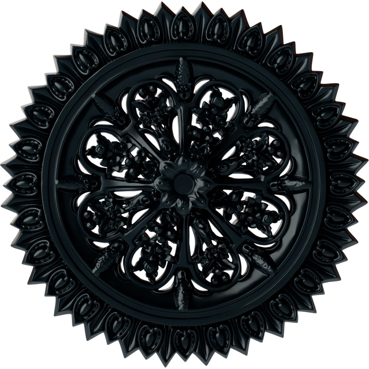 Ekena Millwork CM24LANSF Lariah 24.75-in W x 24.75-in L Painted Night Shade Polyurethane Whole Ceiling Medallion