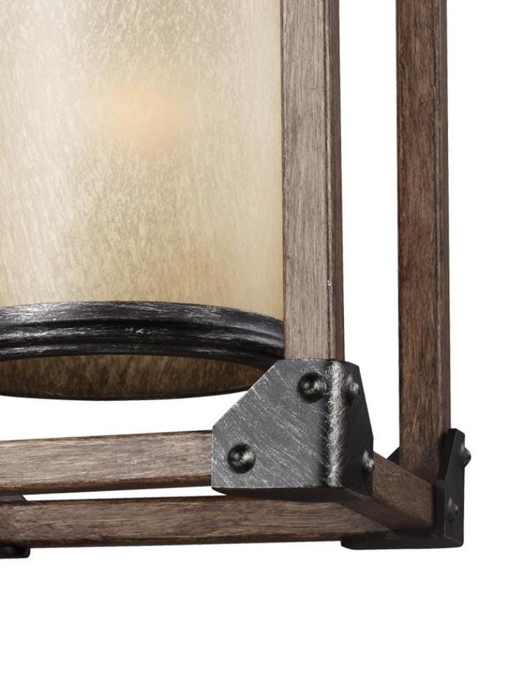 Stardust Cerused Oak Mini-Pendant with Creme Parchment Glass Shade
