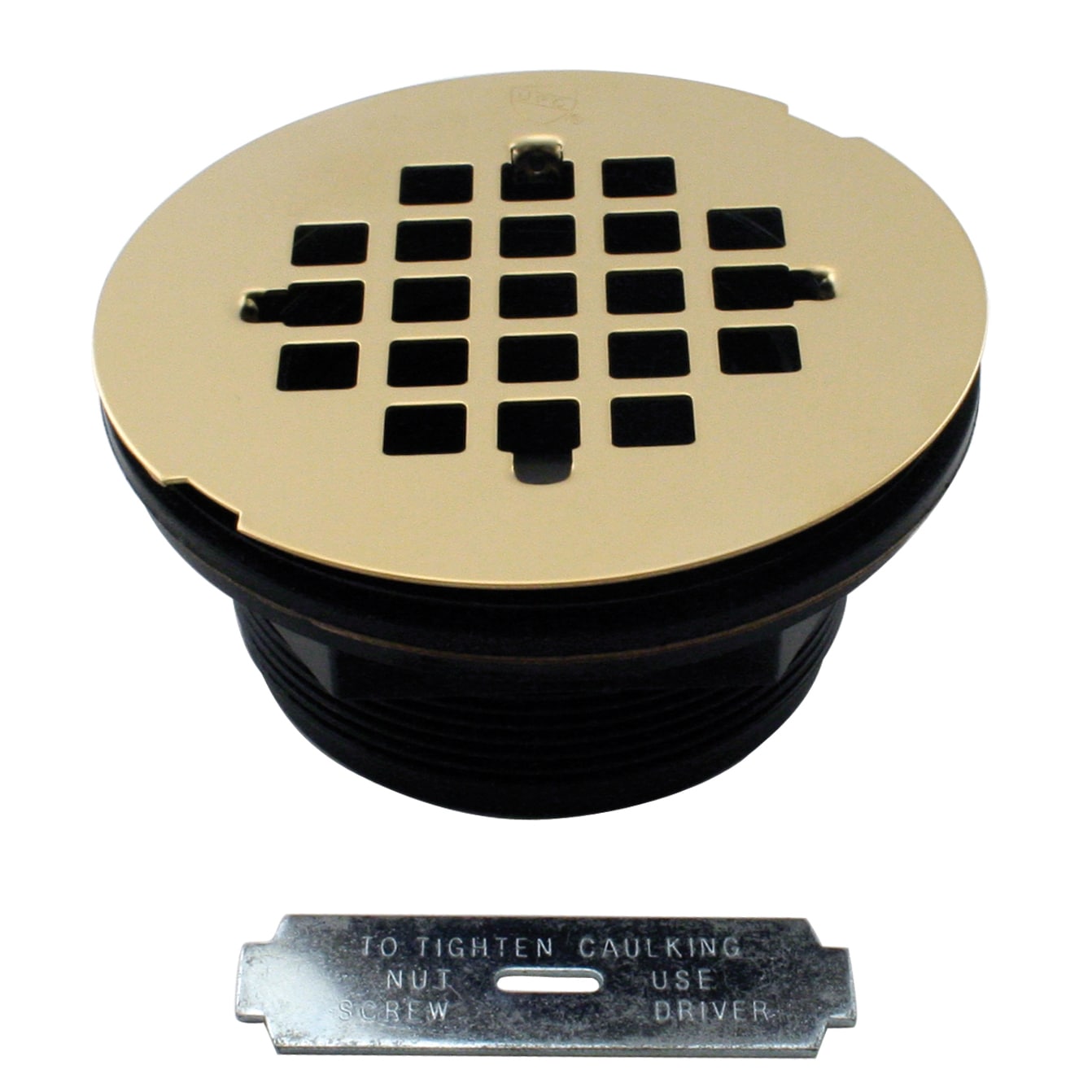 WESTBRASS D206P-01 2 In. PVC Shower Drain Assembly and Grid In Polished Brass D206p-01