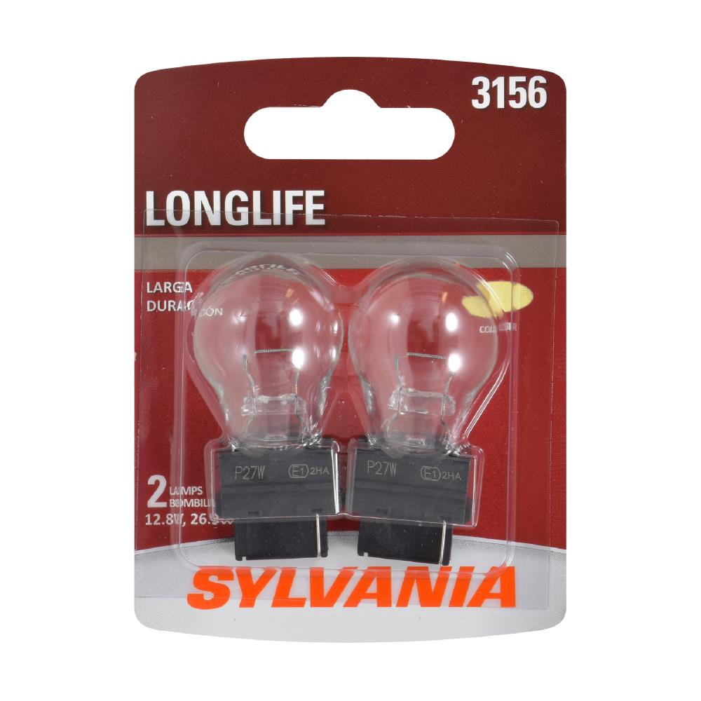 SYLVANIA 3156 LONGLIFE 3156 LongLife Incandescent Auxiliary Lighting Bulbs, White, 2 Pack