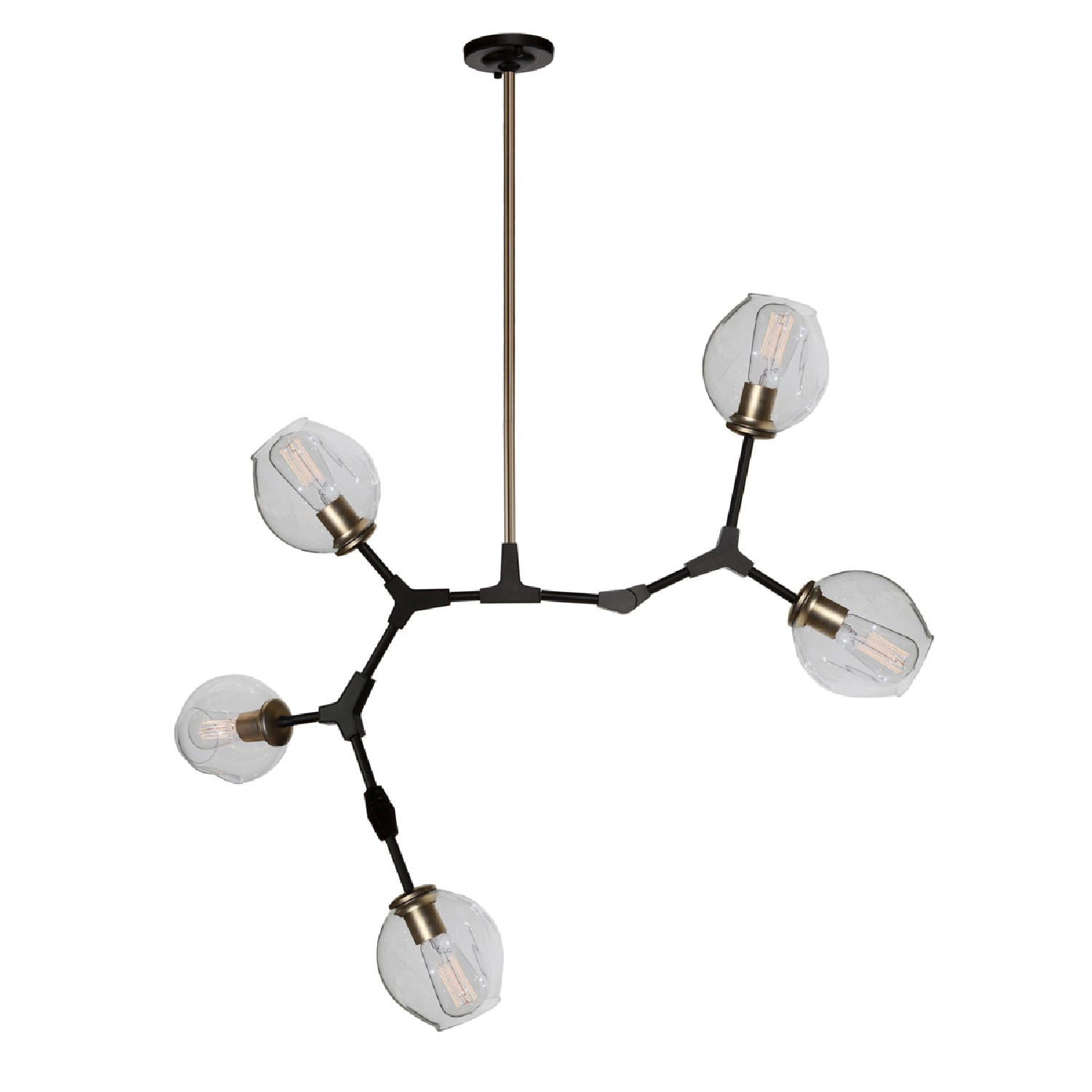 ARTCRAFT JA14025VB Organic 5 -Light Antique Brass Transitional For Use in Bedrooms, Dining Rooms, Foyers, Kitchens, Living Rooms Chandelier