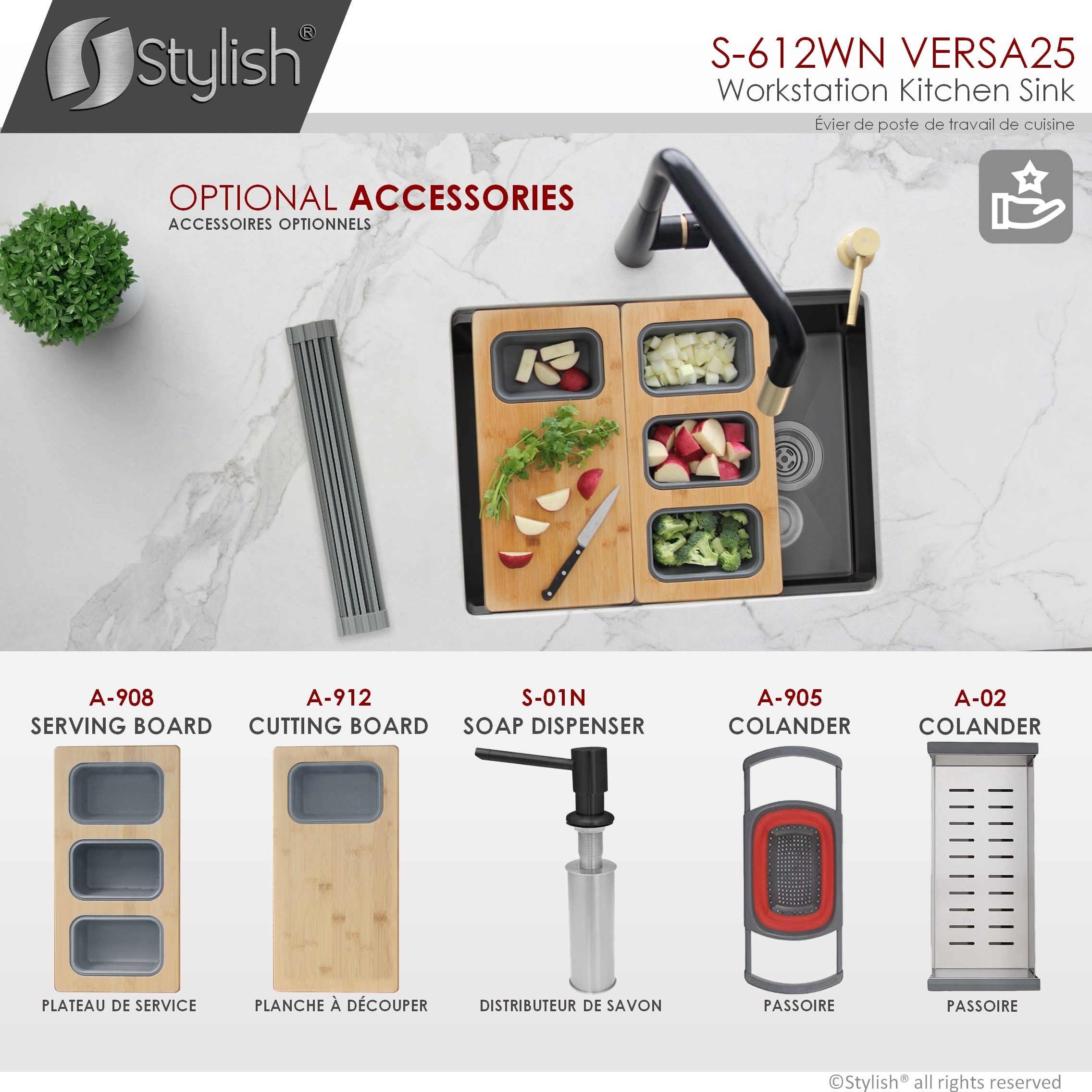 Stylish S-612WN1 Kitchen-Sinks - View #14