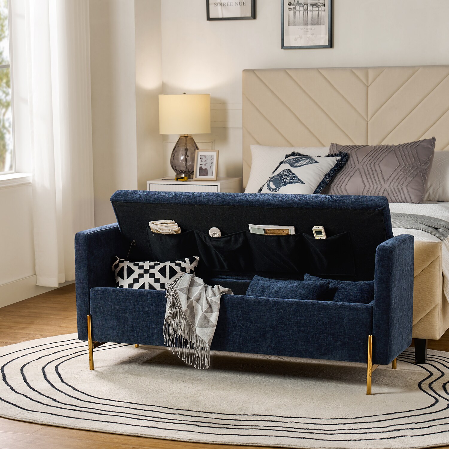 14 Karat Home BEM0876-NAV bench - View #3